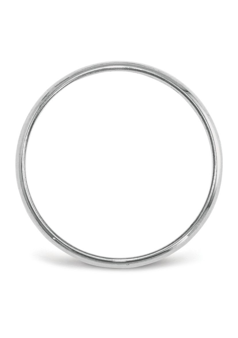 Womens 14K White Gold 4 Millimeter Lightweight Half Round Band 