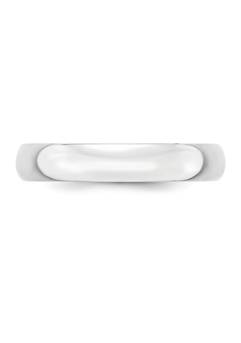 Womens 14K White Gold 4 Millimeter Lightweight Half Round Band 