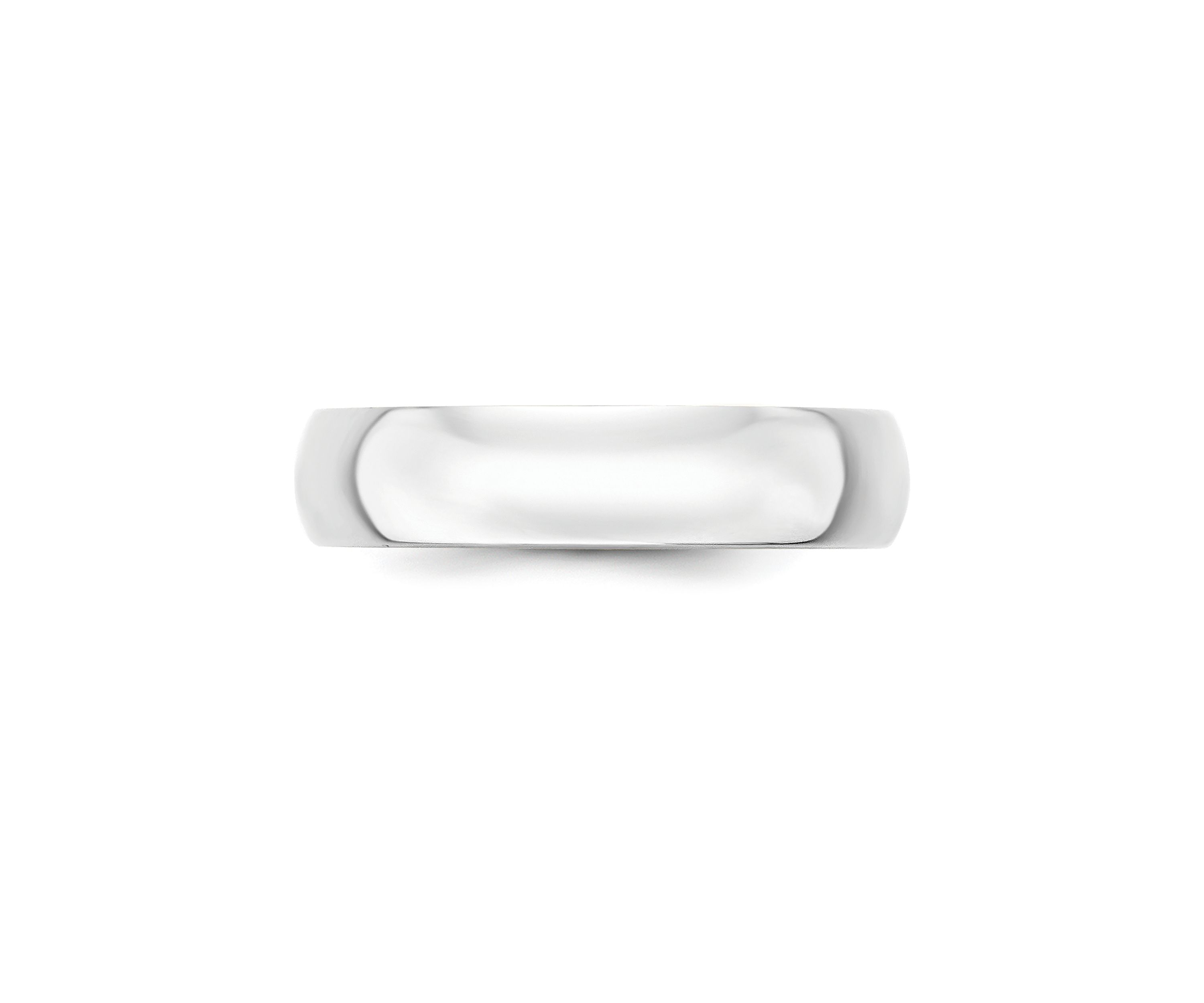 Womens 14K White Gold 5 Millimeter Lightweight Half Round Band 
