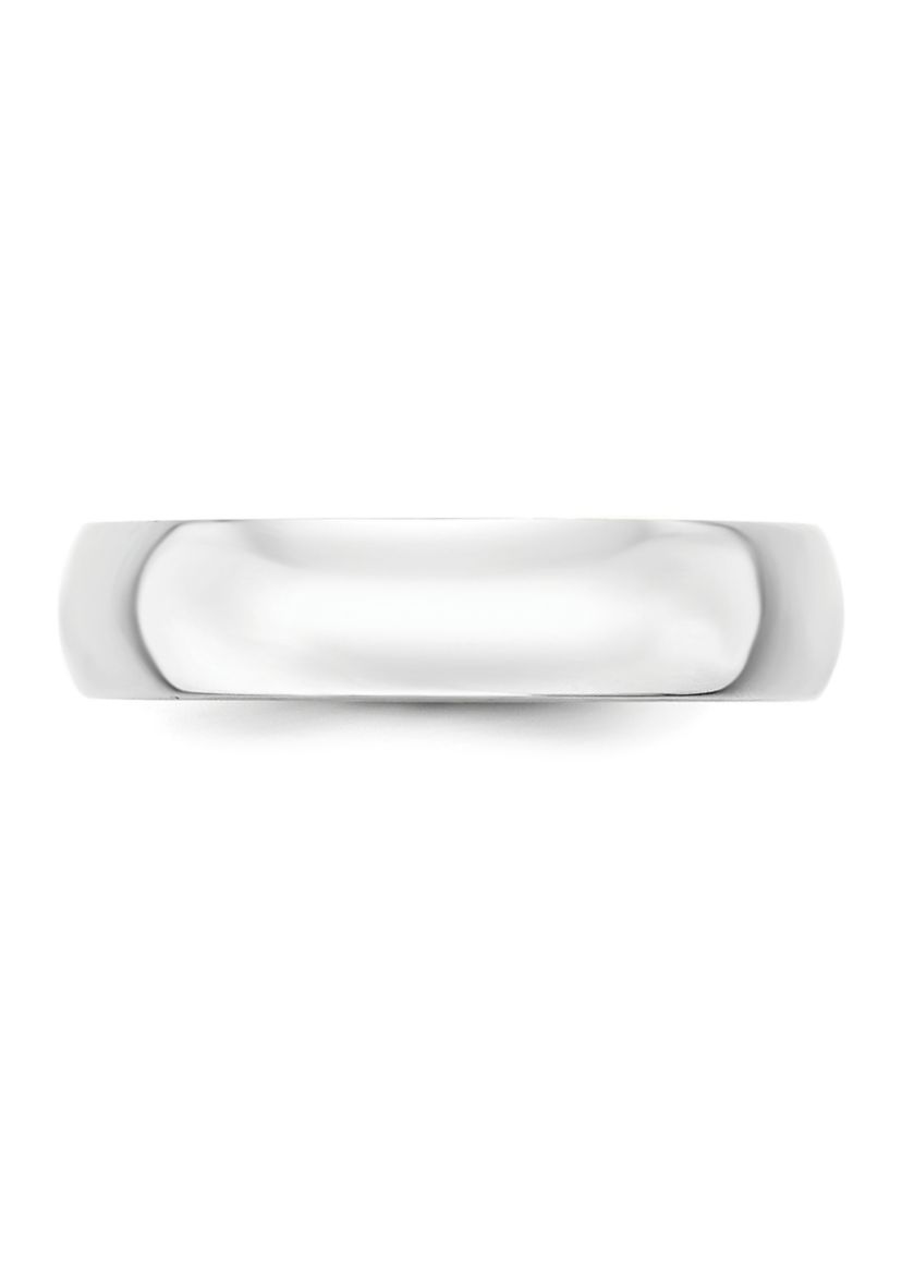 Womens 14K White Gold 5 Millimeter Lightweight Half Round Band 