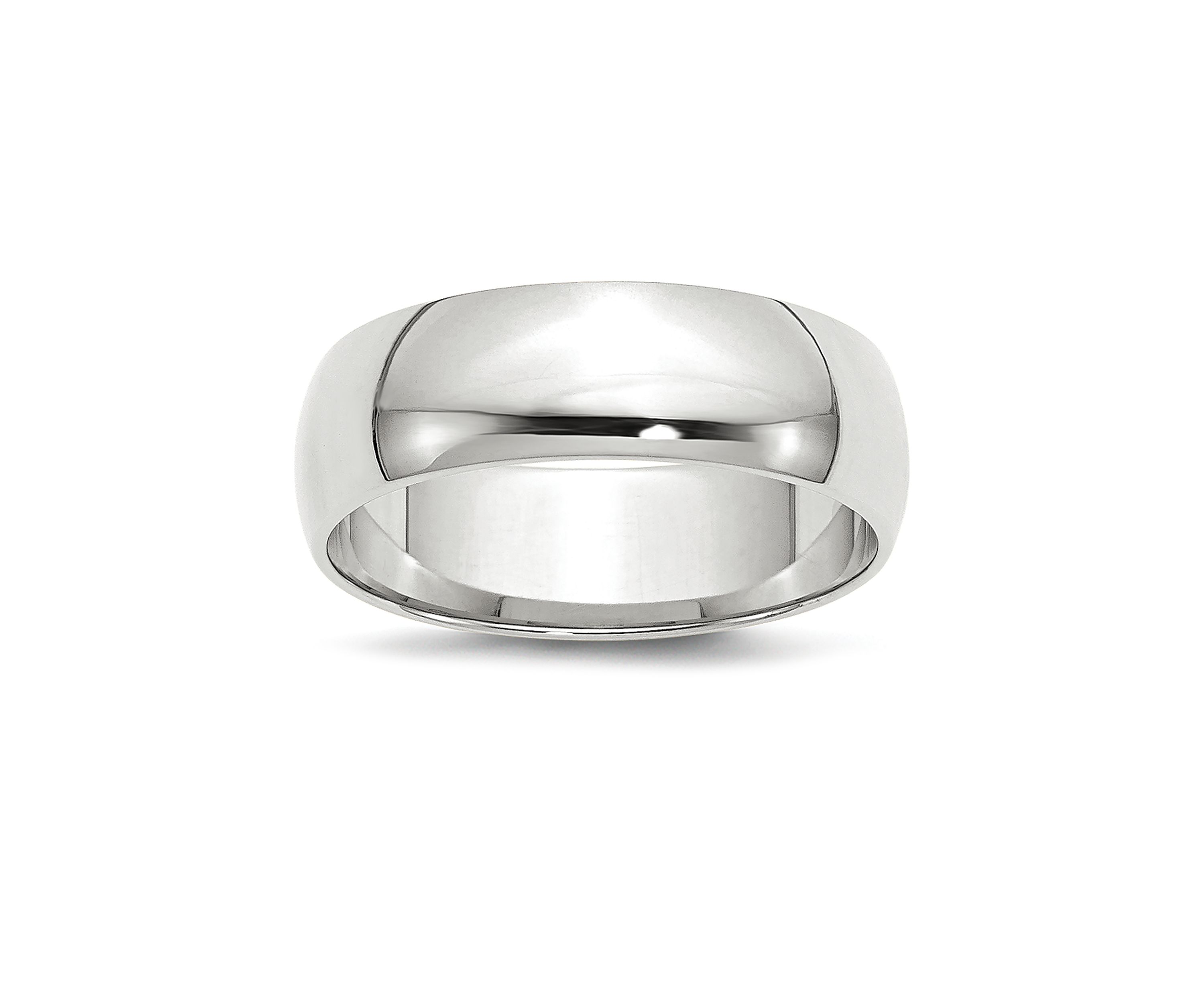 Womens 14K White Gold 6 Millimeter Lightweight Half Round Band 