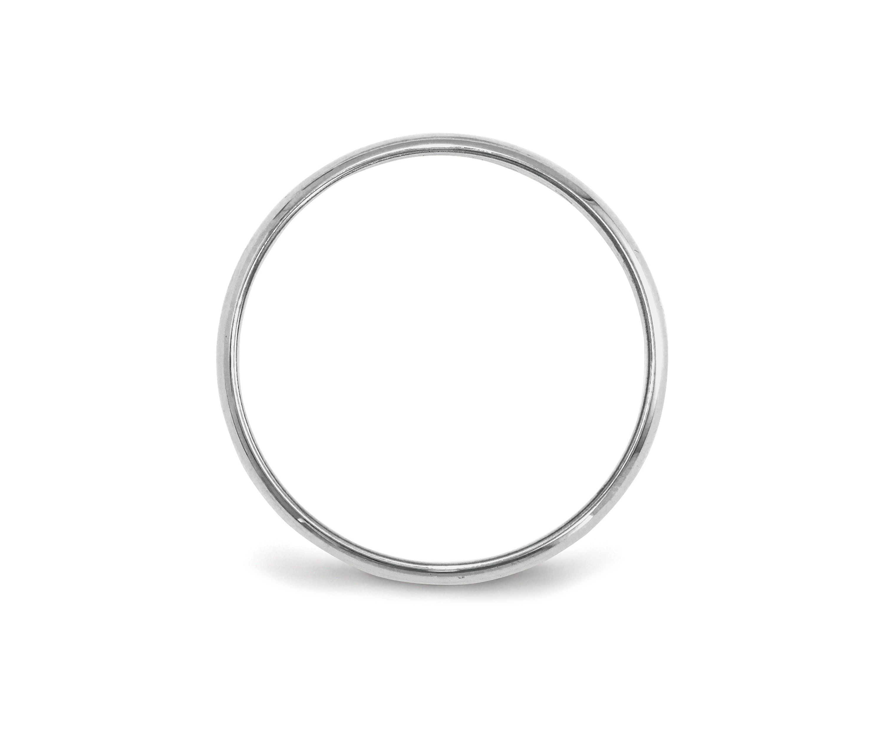 Womens 14K White Gold 6 Millimeter Lightweight Half Round Band 