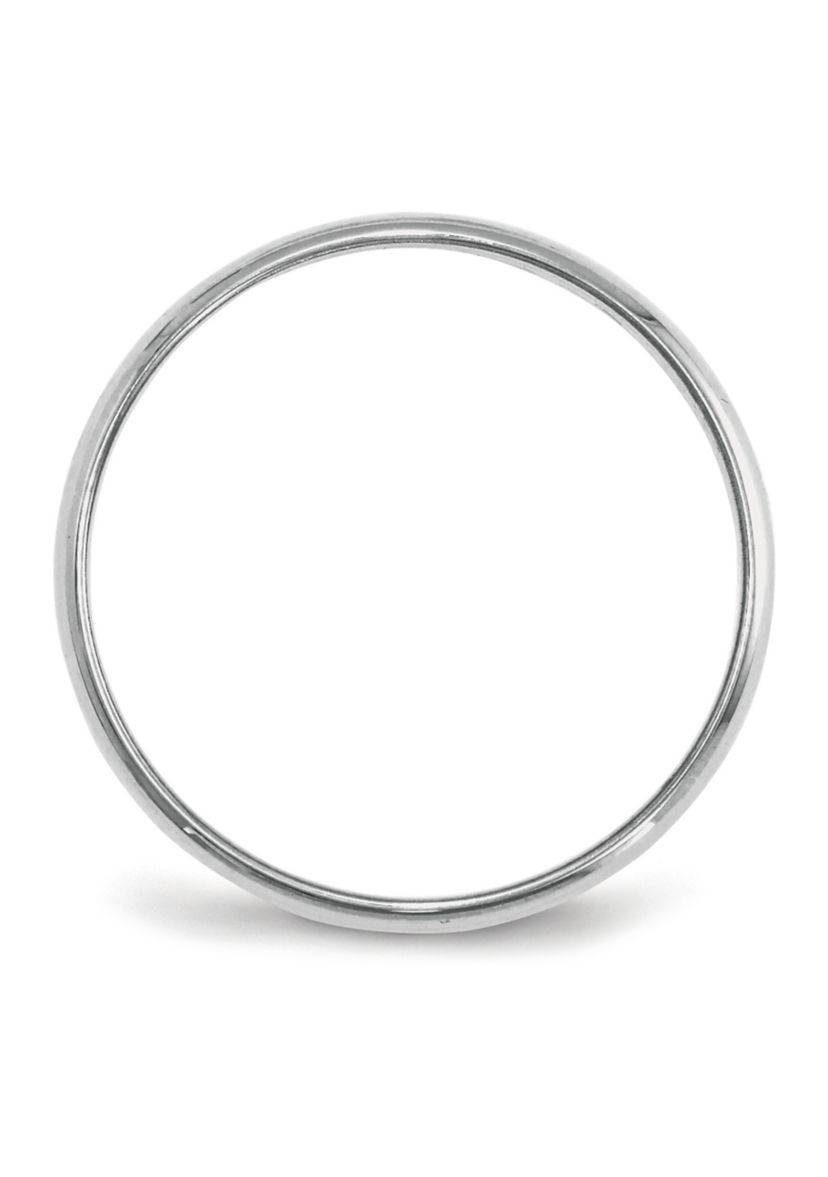 Womens 14K White Gold 6 Millimeter Lightweight Half Round Band 