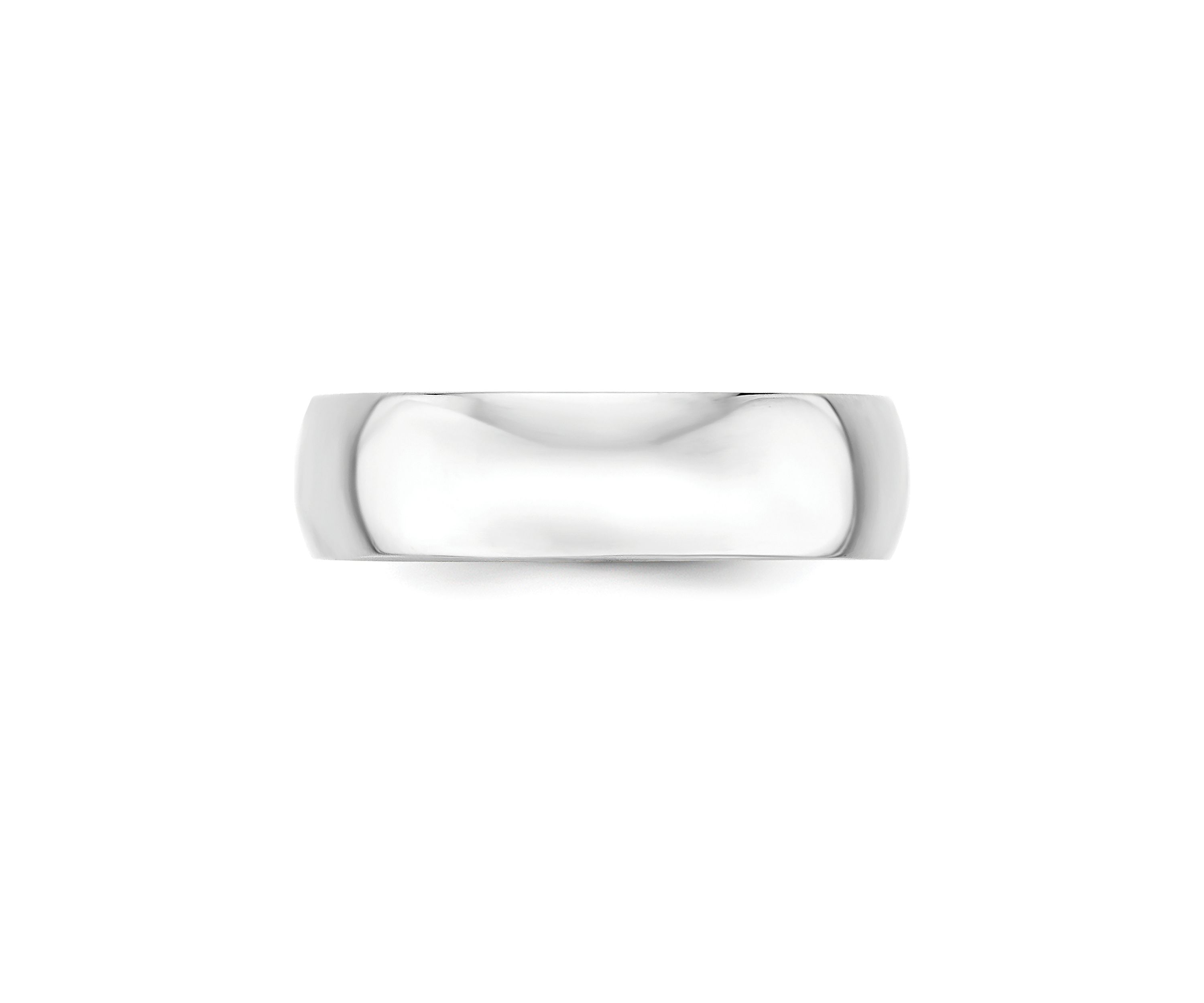 Womens 14K White Gold 6 Millimeter Lightweight Half Round Band 