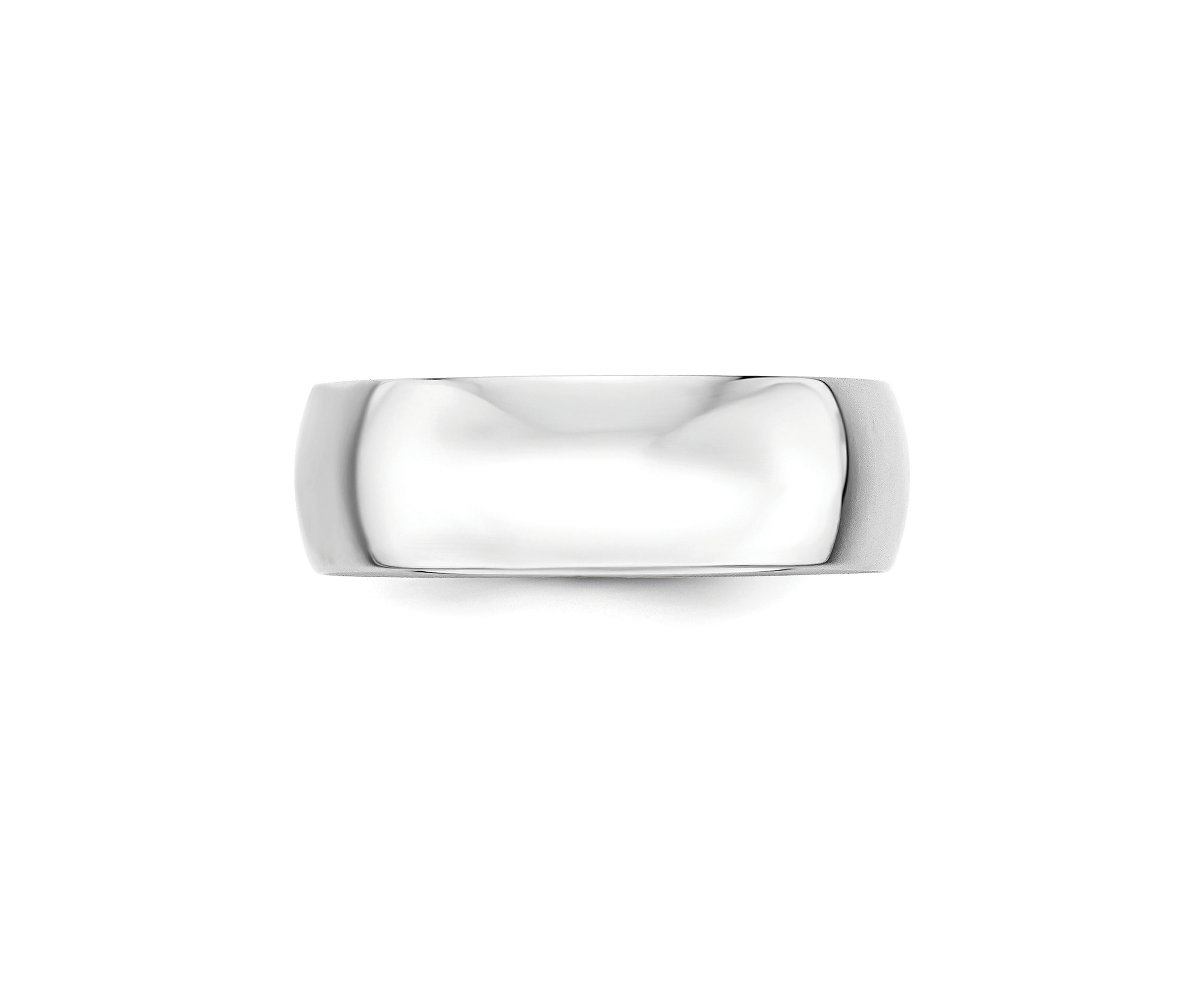 Womens 14K White Gold 7 Millimeter Lightweight Half Round Band 