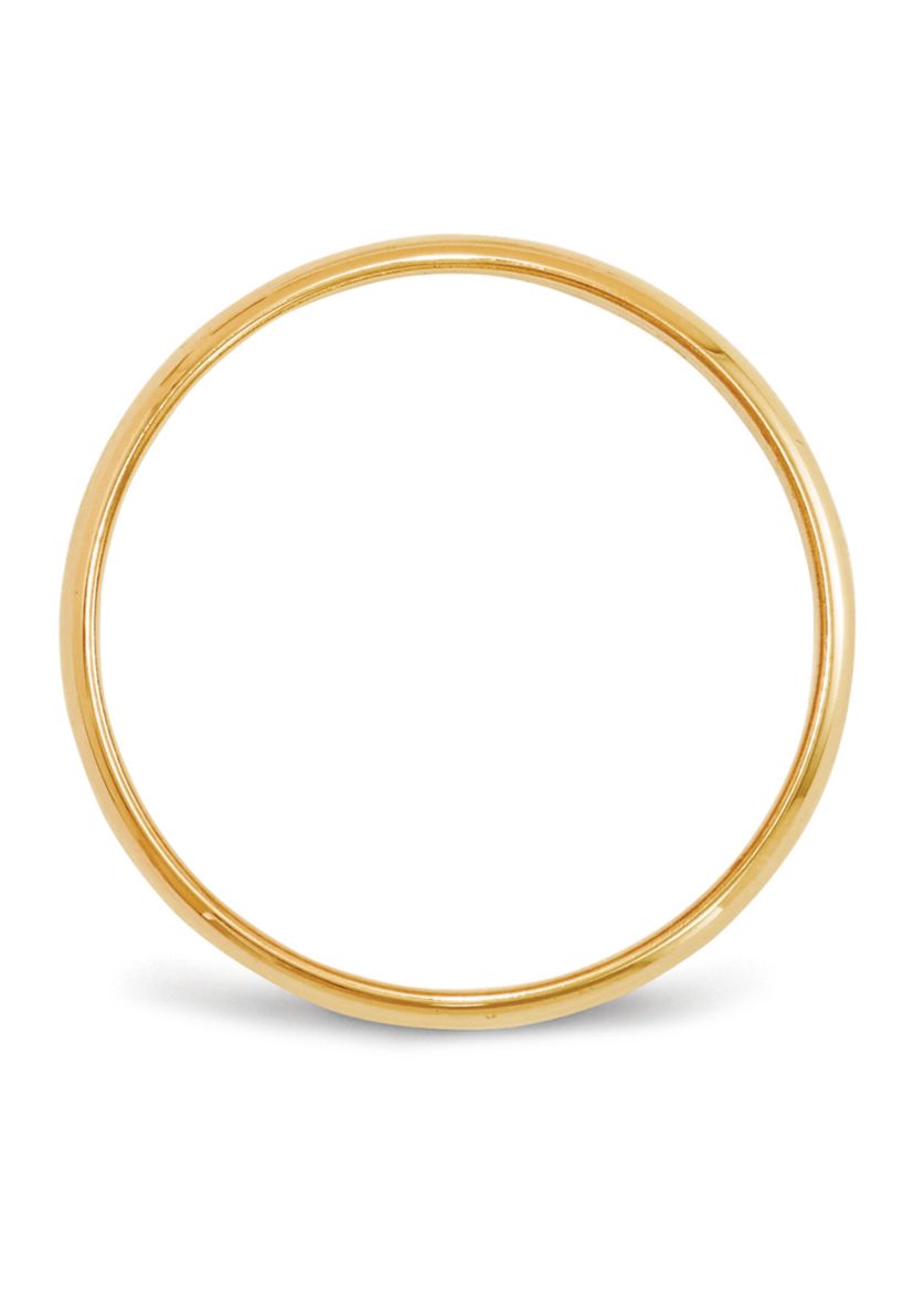 Mens 14K Yellow Gold 2.5 Millimeter Lightweight Half Round Band 