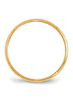 Mens 14K Yellow Gold 3 Millimeter Lightweight Half Round Band 