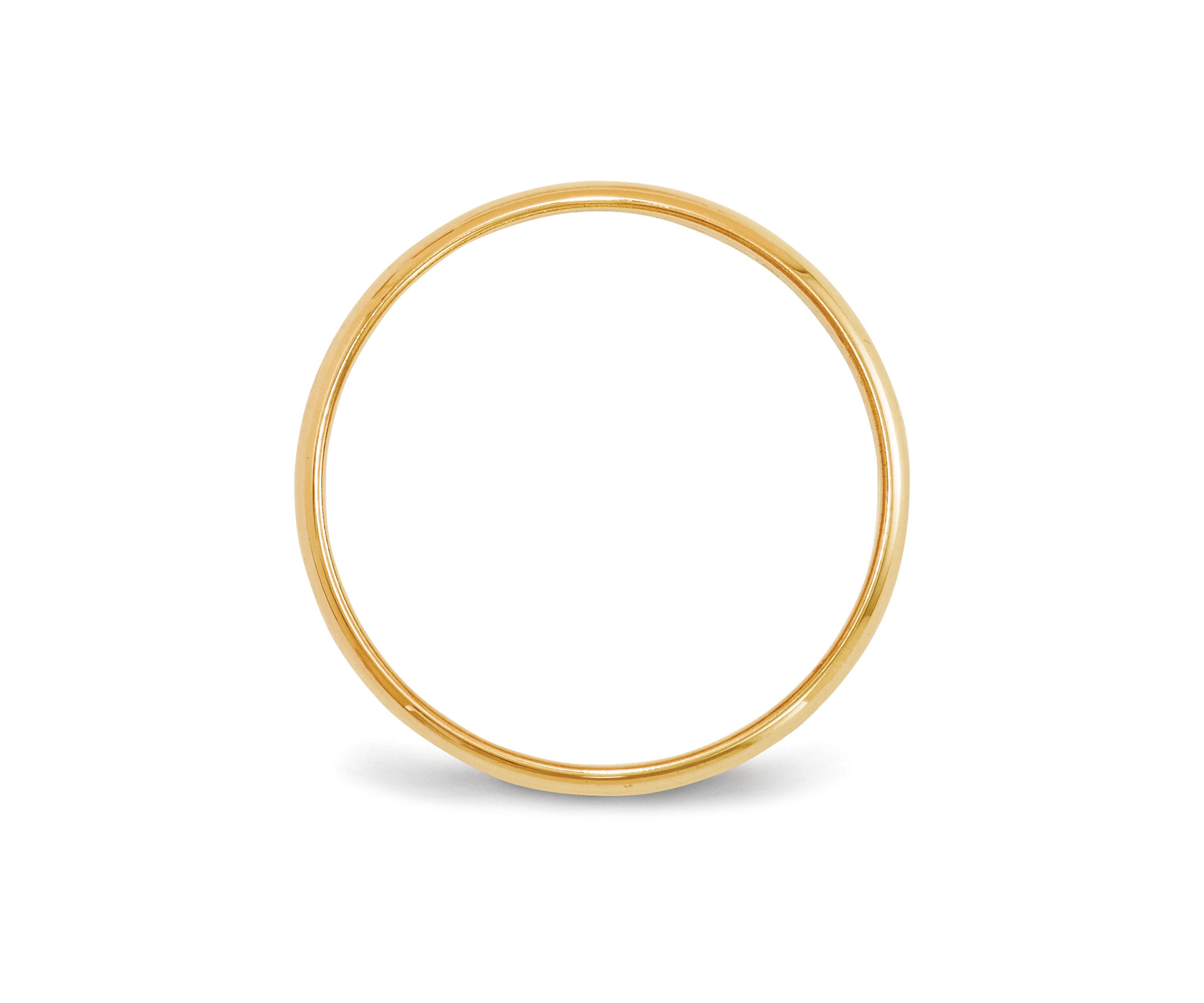 Mens 14K Yellow Gold 4 Millimeter Lightweight Half Round Band 