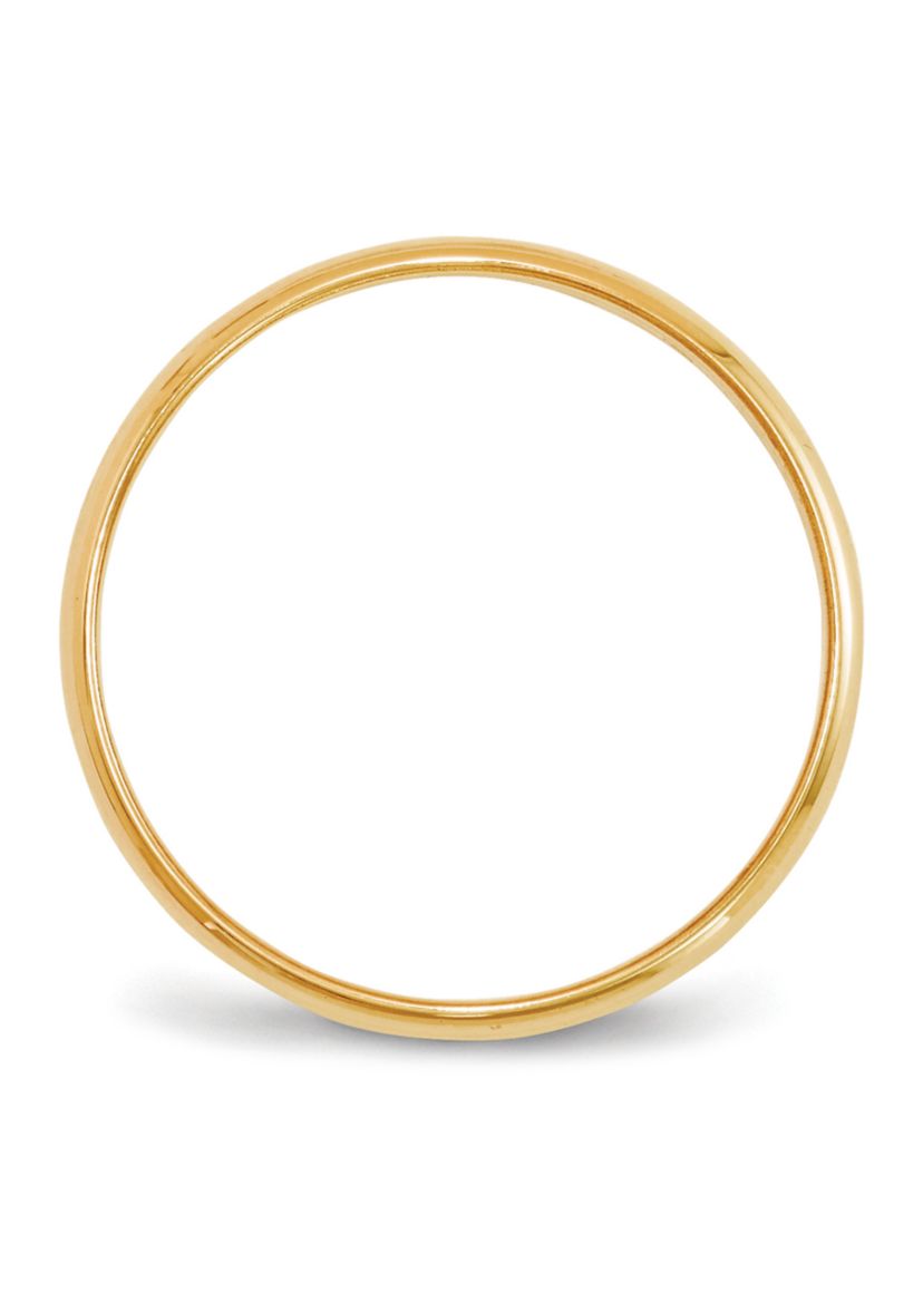 Mens 14K Yellow Gold 4 Millimeter Lightweight Half Round Band 