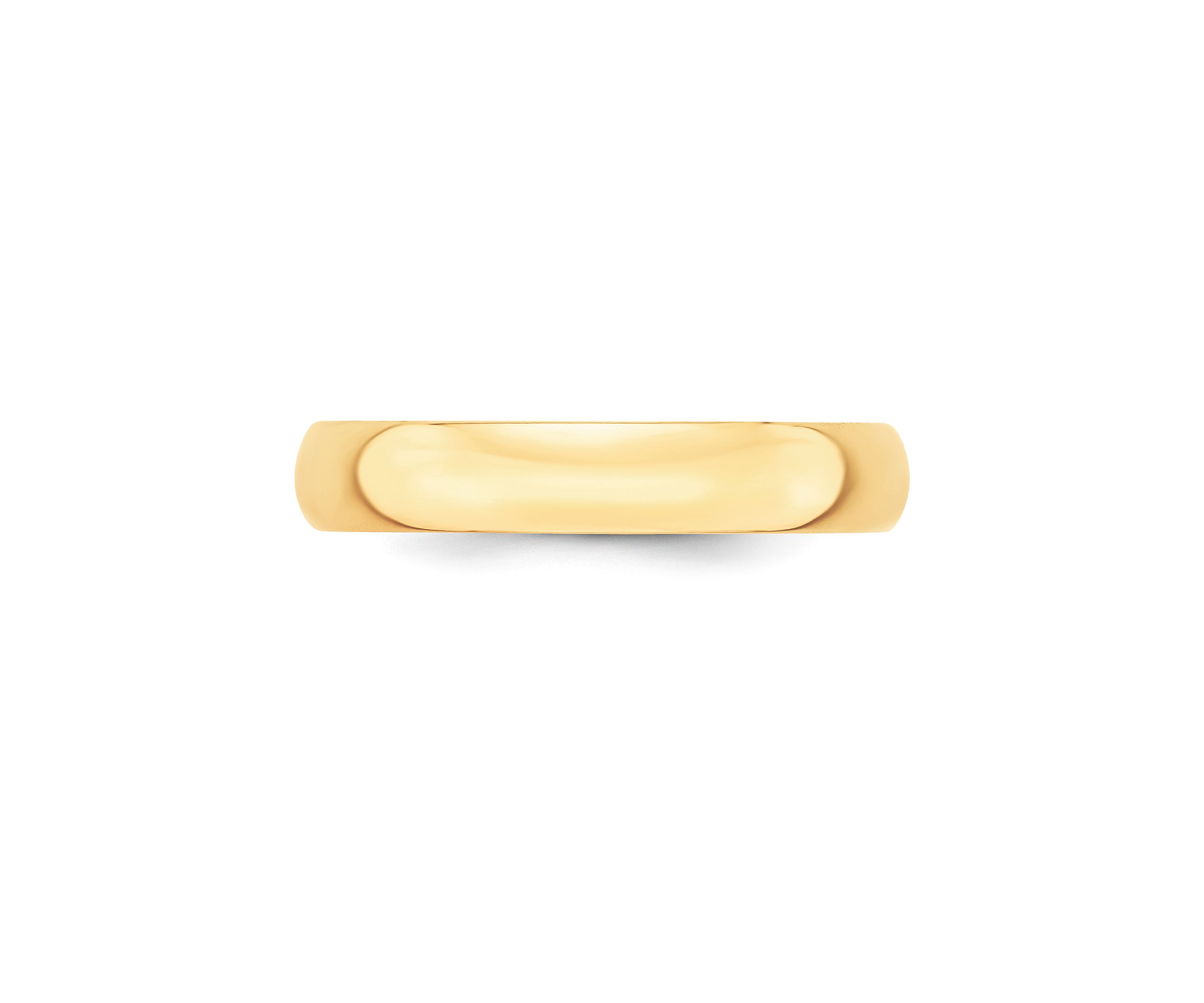 Mens 14K Yellow Gold 4 Millimeter Lightweight Half Round Band 