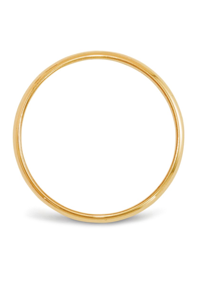 Mens 14K Yellow Gold 5 Millimeter Lightweight Half Round Band 