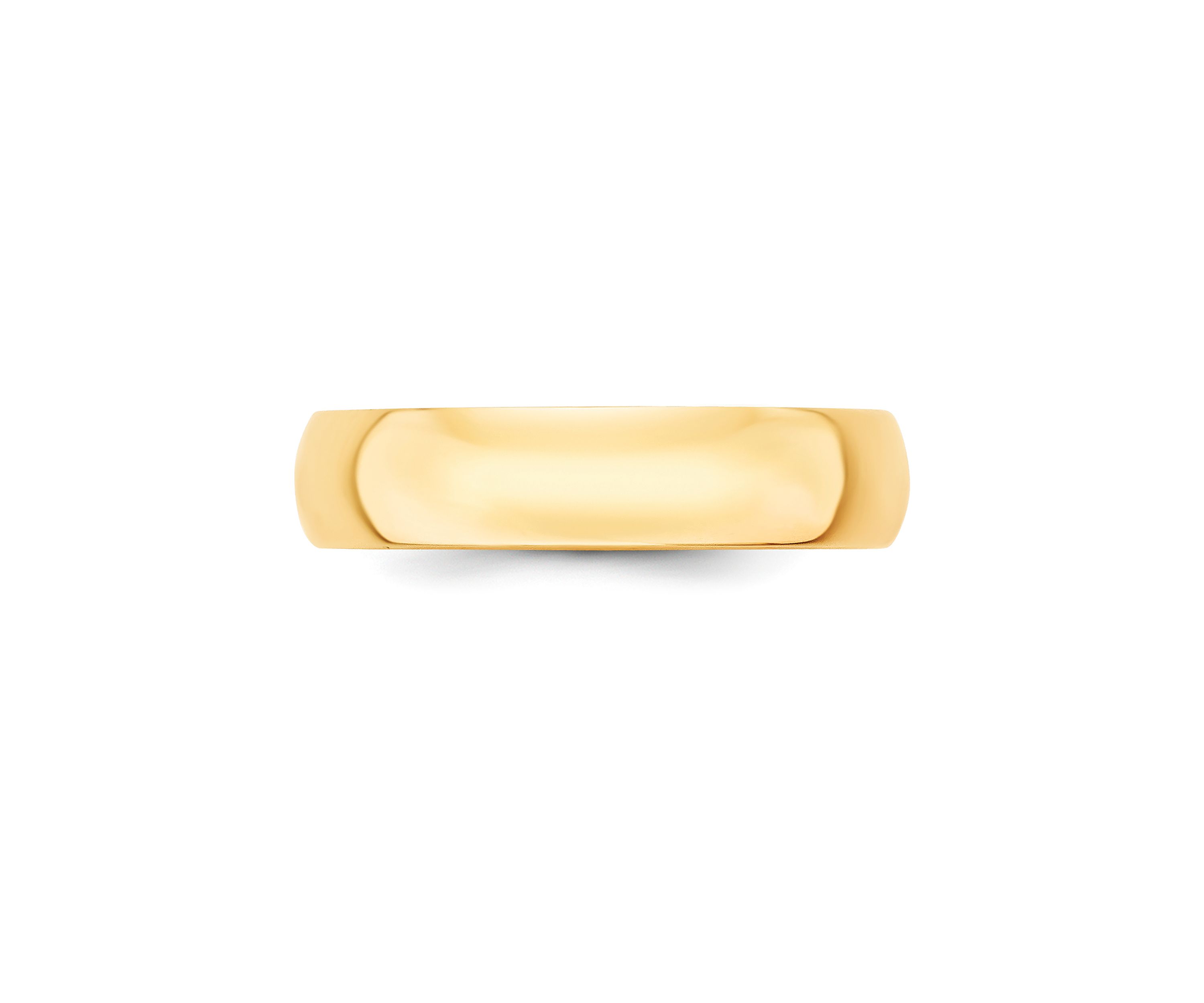 Mens 14K Yellow Gold 5 Millimeter Lightweight Half Round Band 