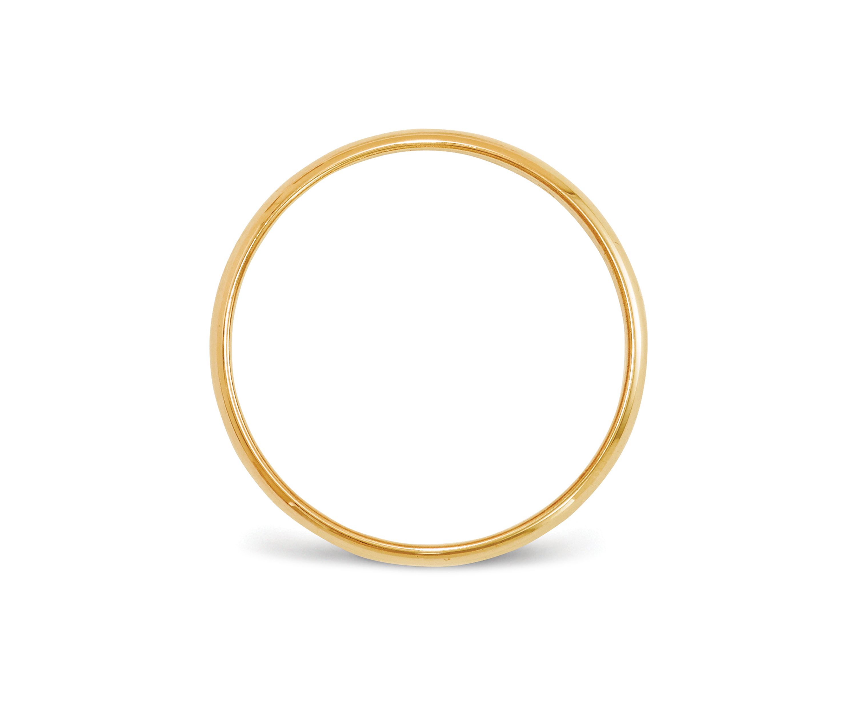Mens 14K Yellow Gold 8 Millimeter Lightweight Half Round Band 