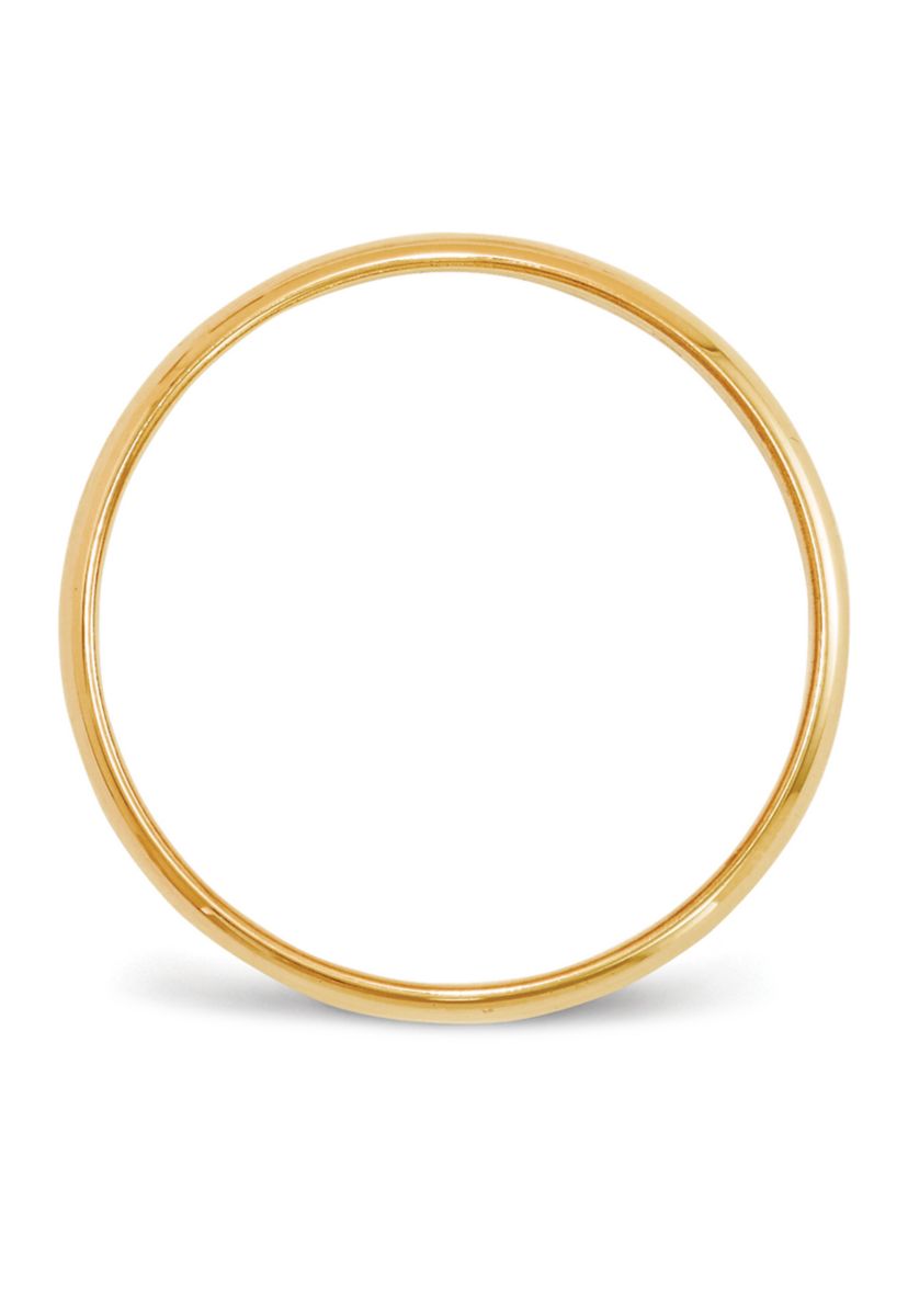 Mens 14K Yellow Gold 8 Millimeter Lightweight Half Round Band 