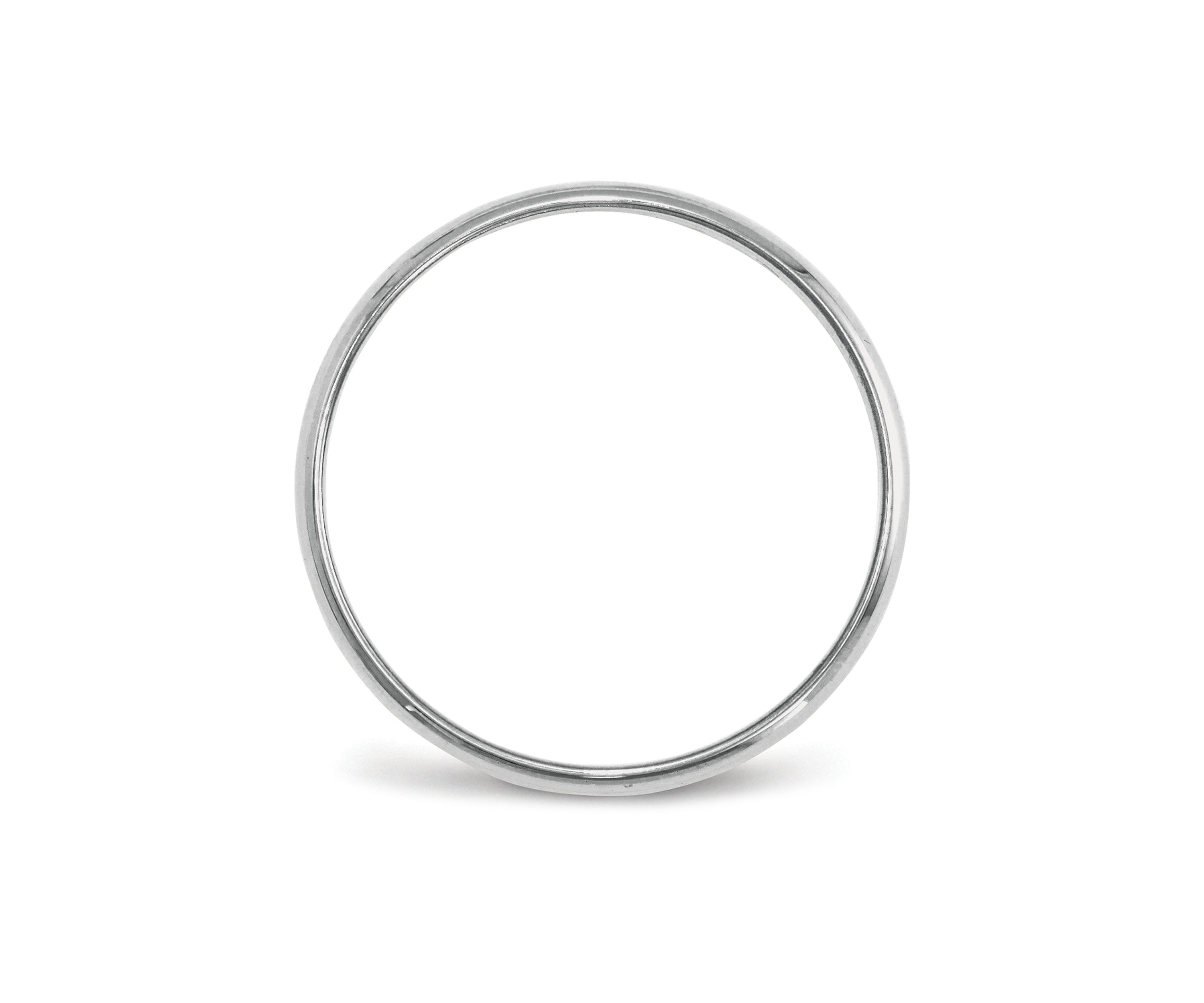 Mens 14K White Gold 2.5 Millimeter Lightweight Half Round Band
