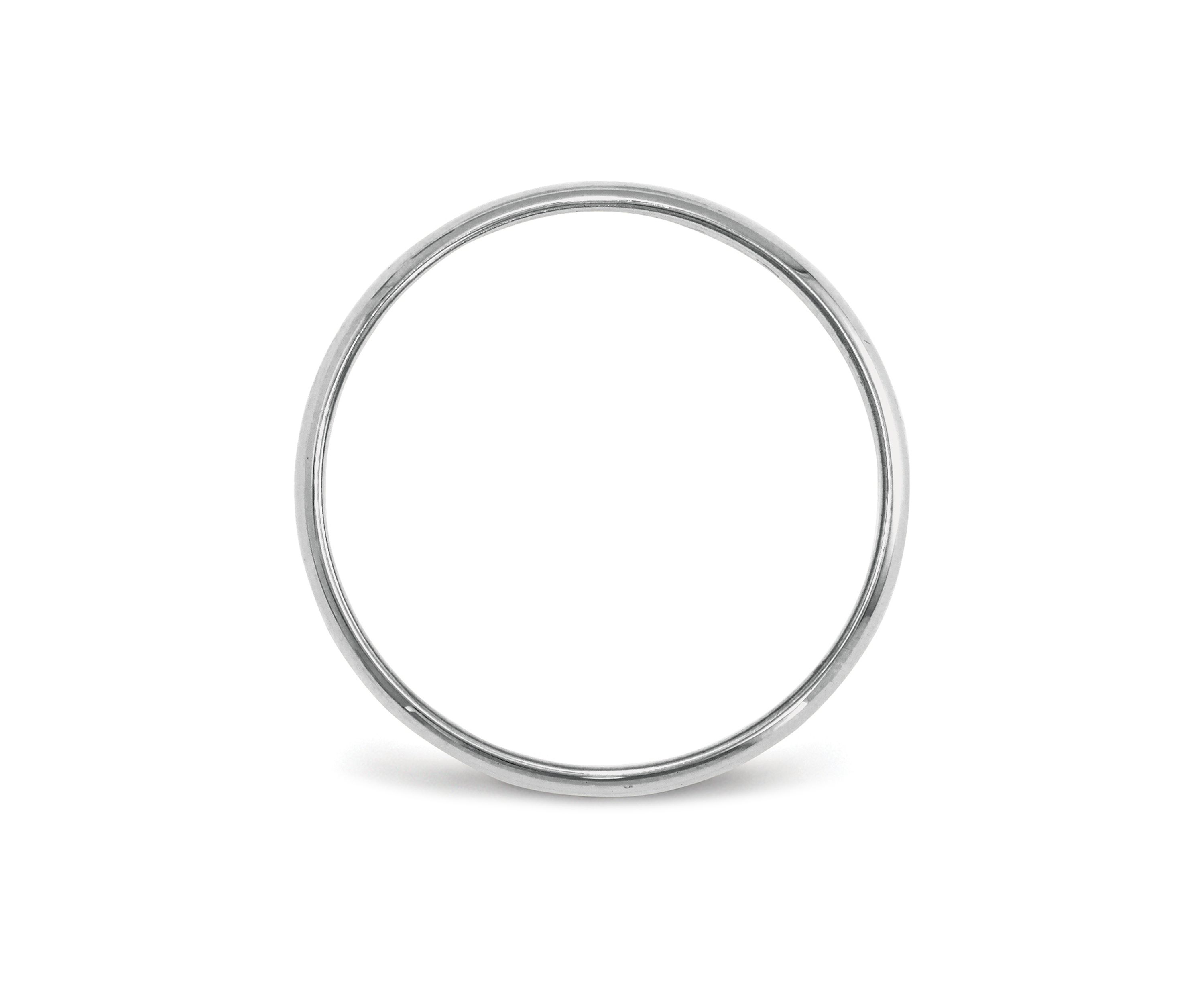 Mens 14K White Gold 4 Millimeter Lightweight Half Round Band 