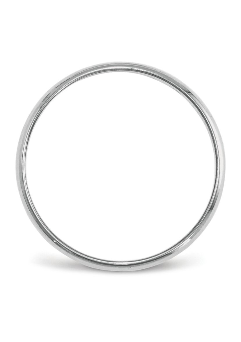 Mens 14K White Gold 4 Millimeter Lightweight Half Round Band 