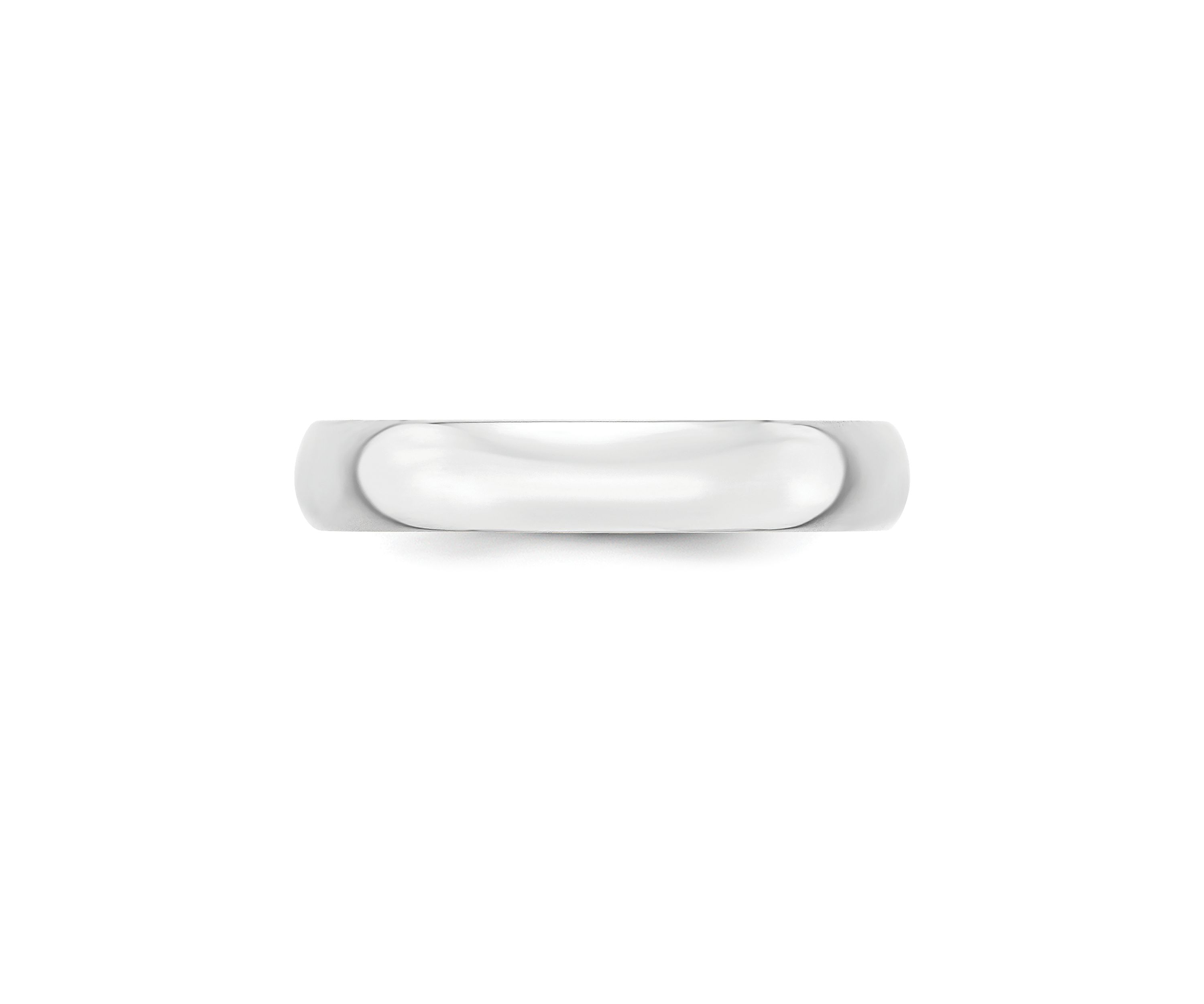 Mens 14K White Gold 4 Millimeter Lightweight Half Round Band 