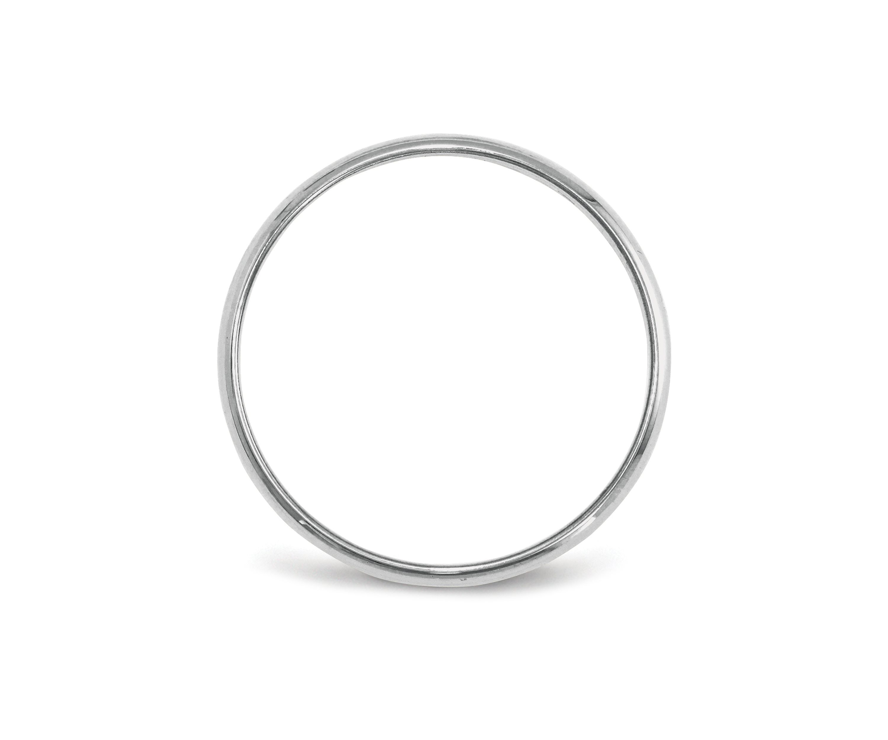 Mens 14K White Gold 8 Millimeter Lightweight Half Round Band 