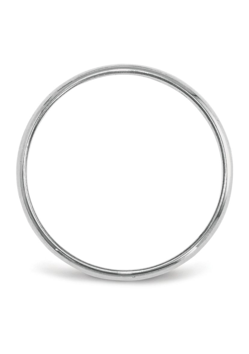 Mens 14K White Gold 8 Millimeter Lightweight Half Round Band 