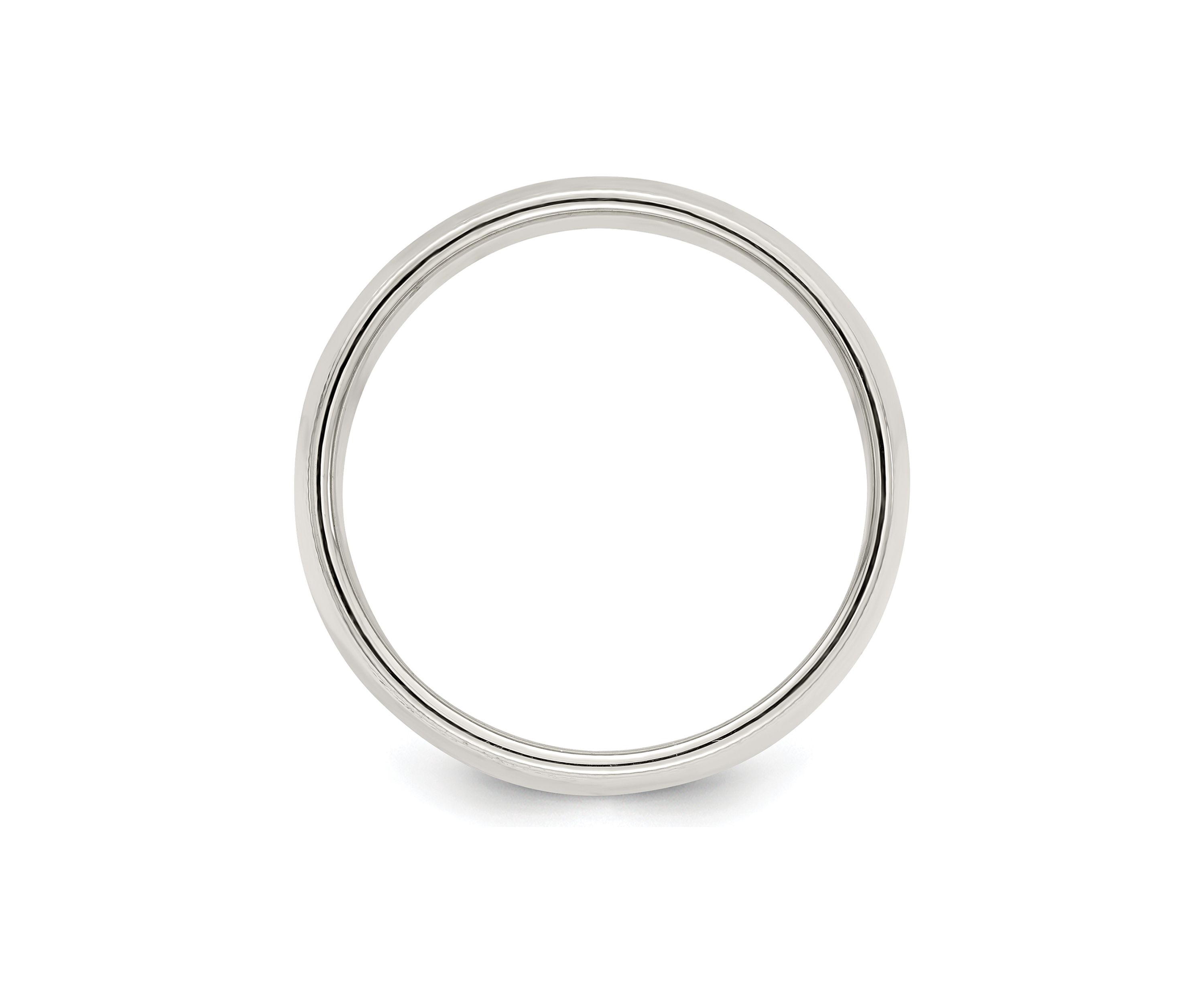 Sterling Silver 8 Millimeter Half Round Milgrain Band