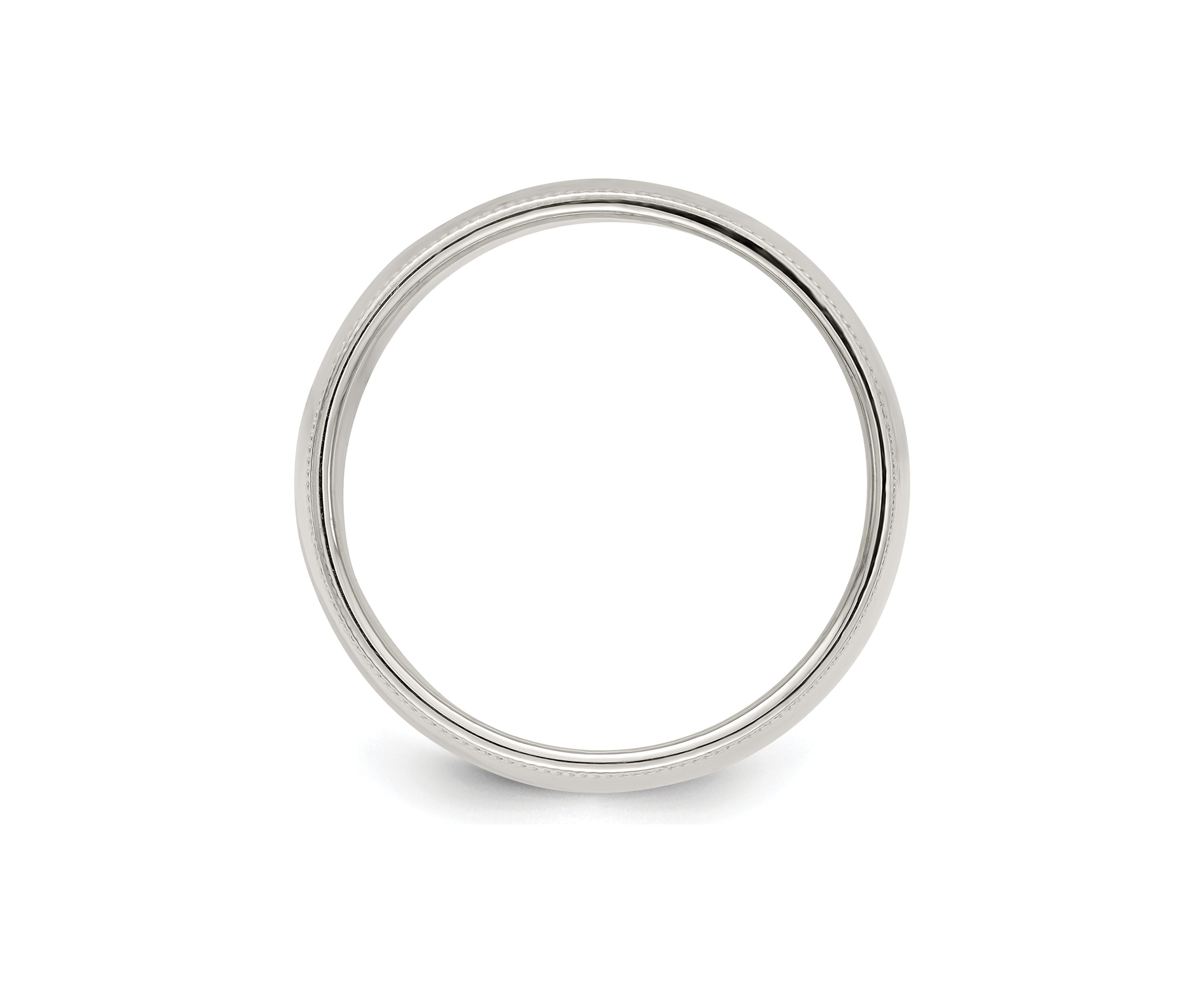 Sterling Silver 9 Millimeter Half Round Milgrain Band