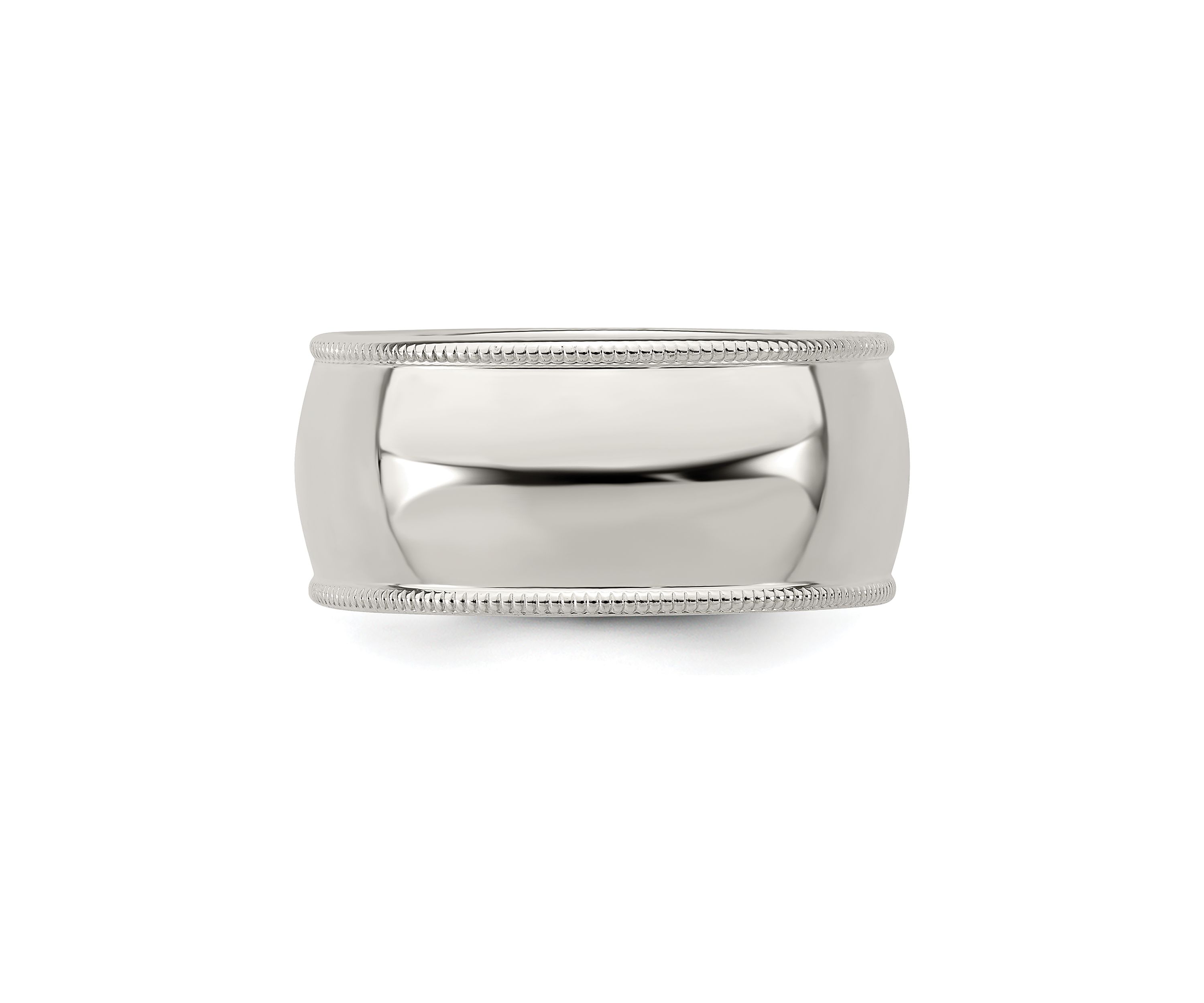 Sterling Silver 9 Millimeter Half Round Milgrain Band