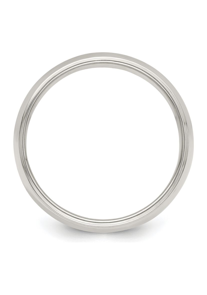 Sterling Silver Half Round Milgrain Band