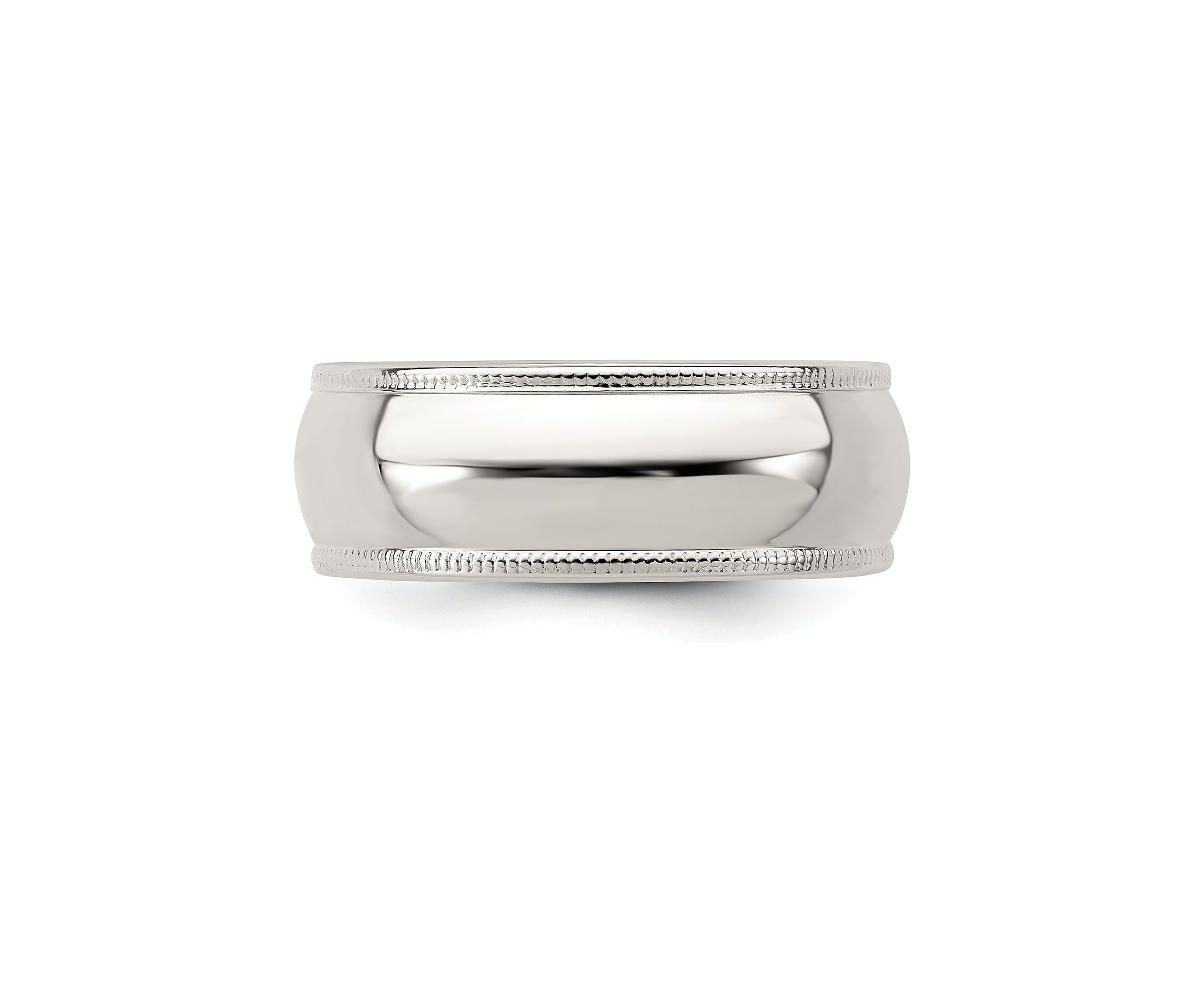 Sterling Silver Half Round Milgrain Band