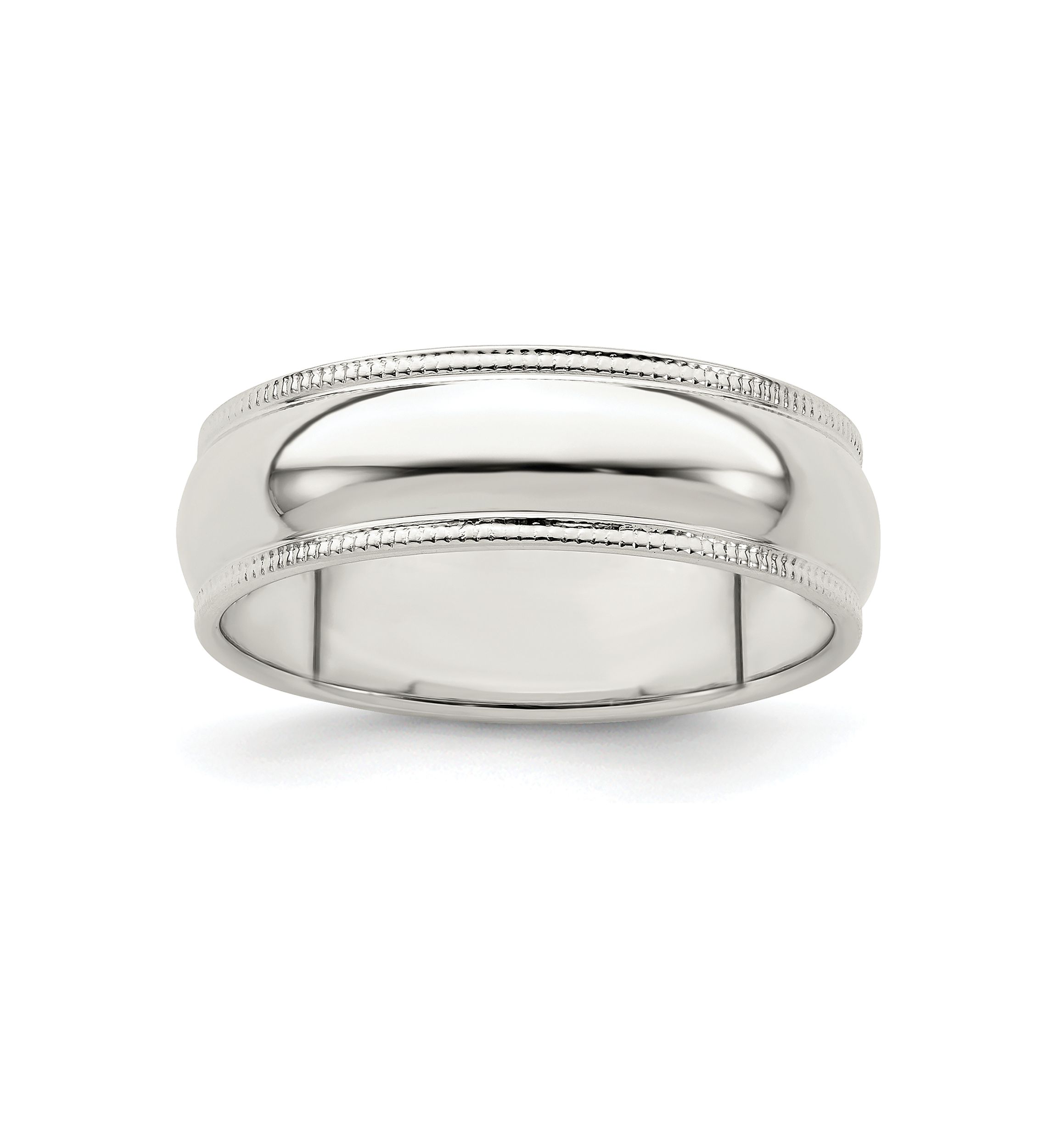 Sterling Silver Half Round Milgrain Band