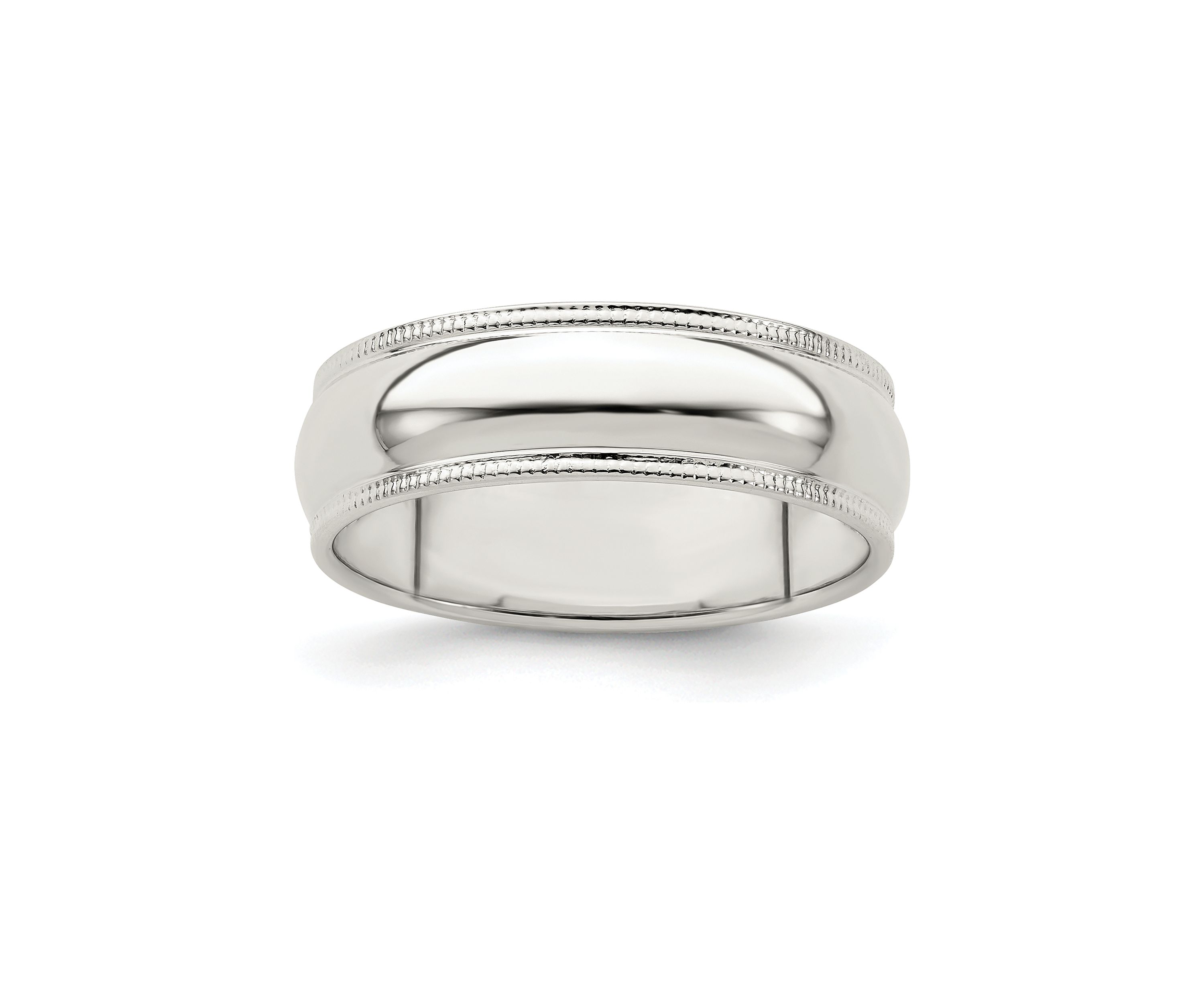 Sterling Silver Half Round Milgrain Band