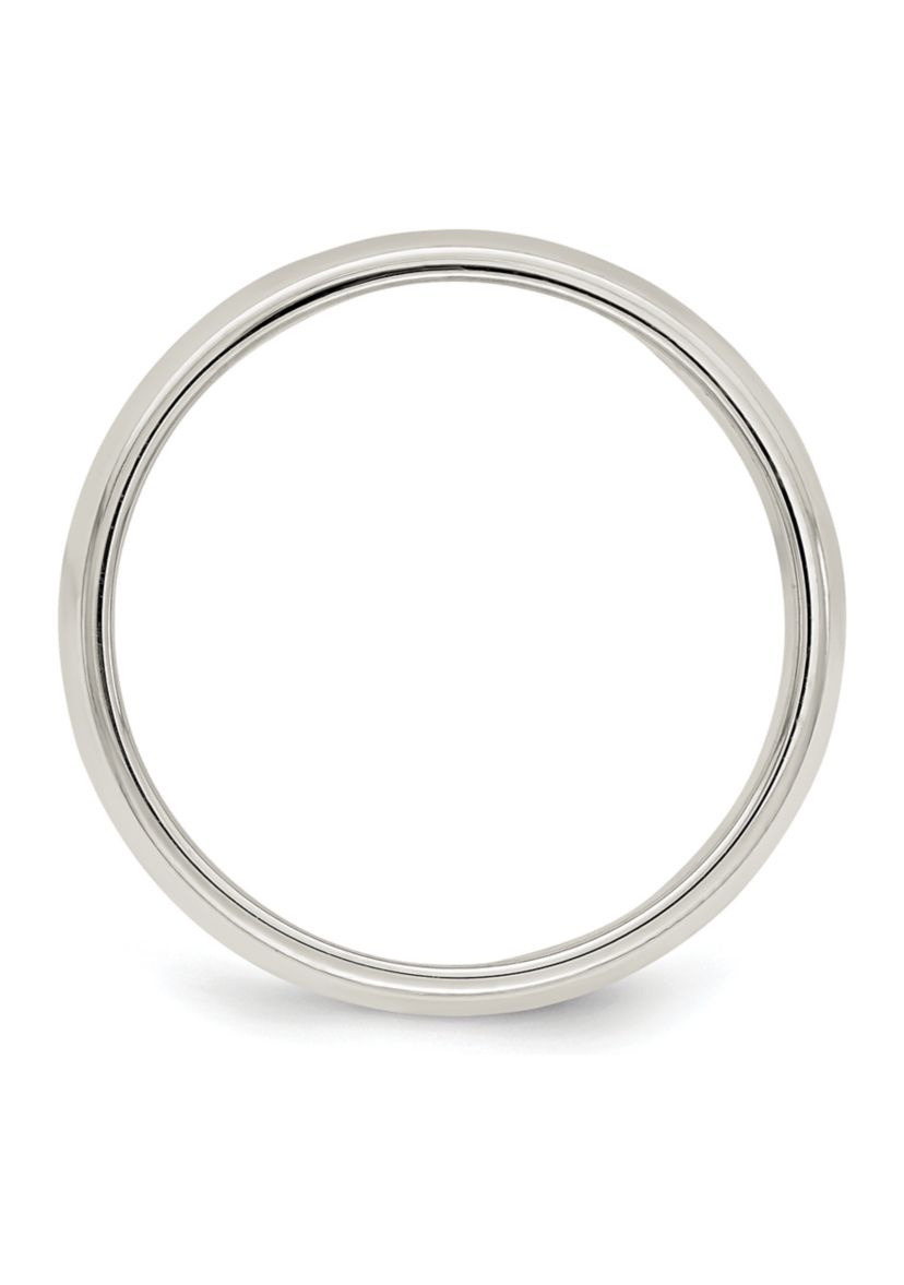 Sterling Silver Half Round Milgrain Band