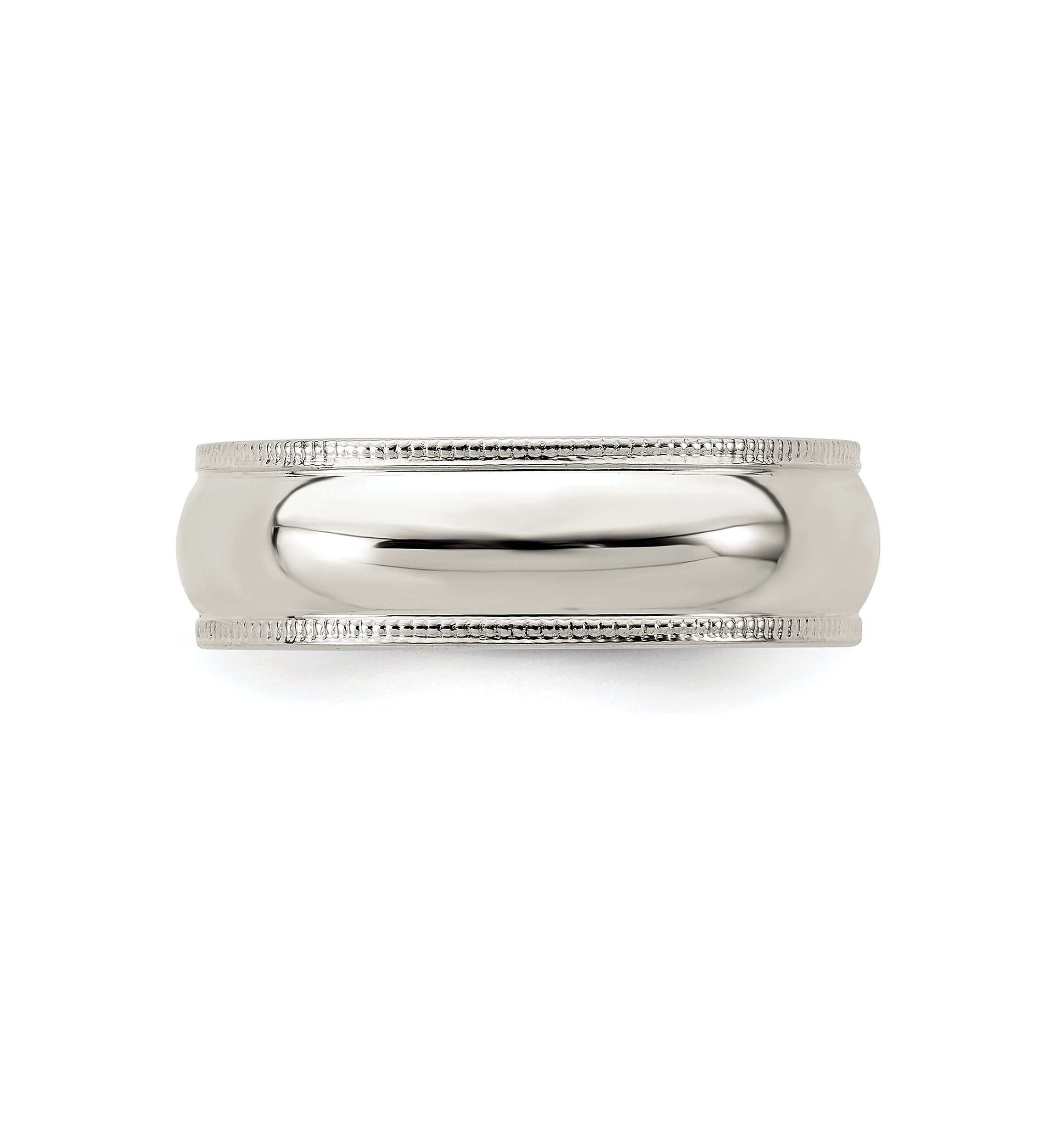 Sterling Silver Half Round Milgrain Band