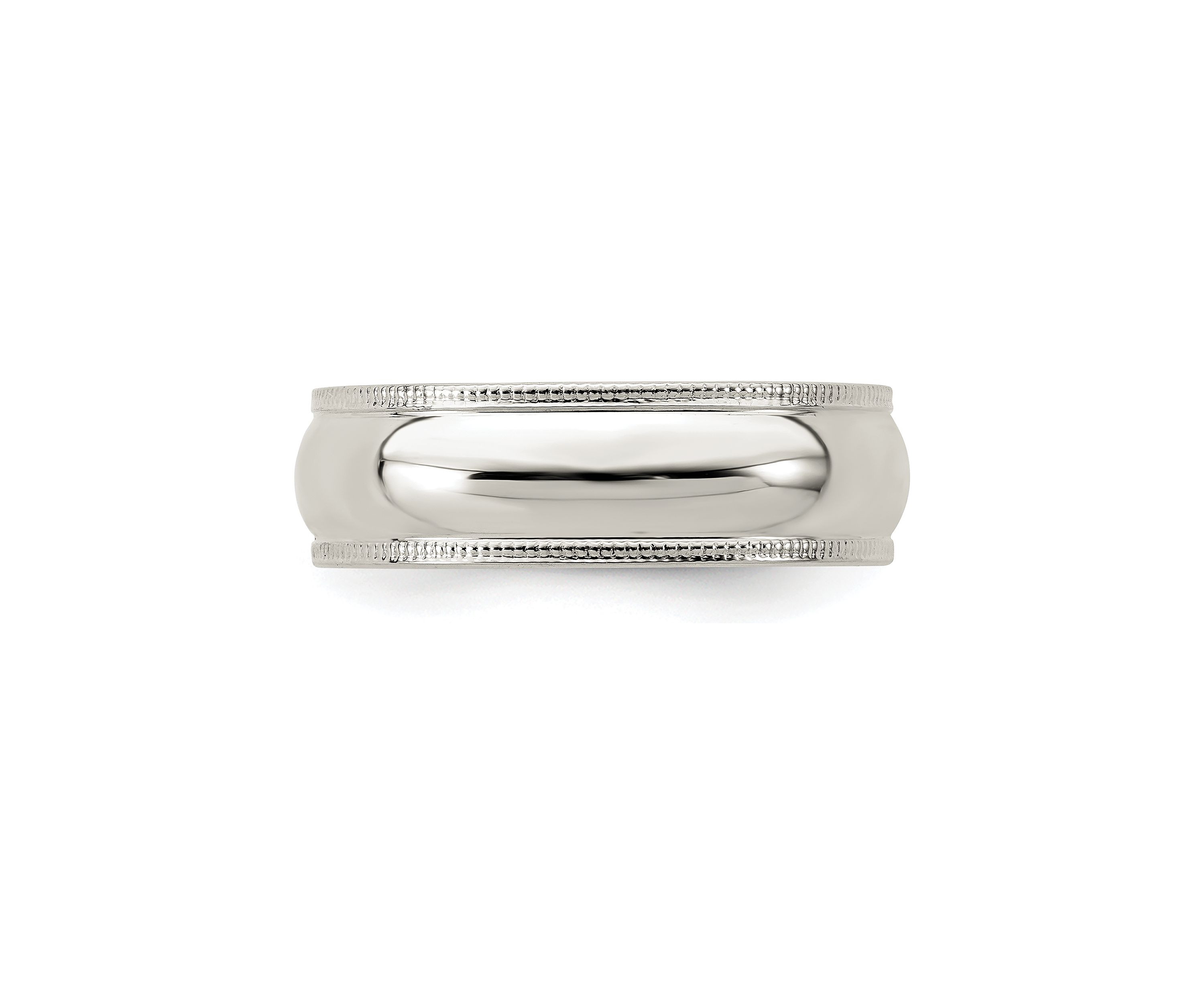 Sterling Silver Half Round Milgrain Band