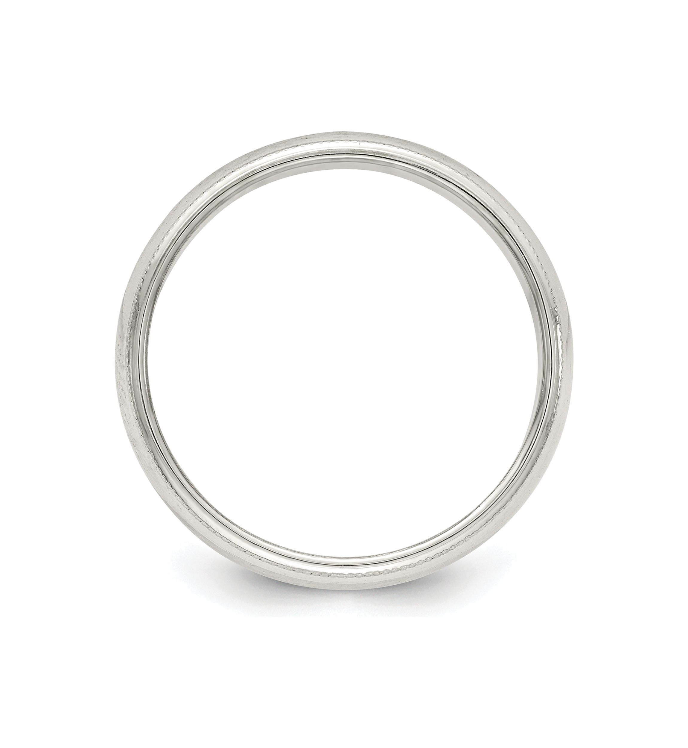 Sterling Silver Half Round Milgrain Band