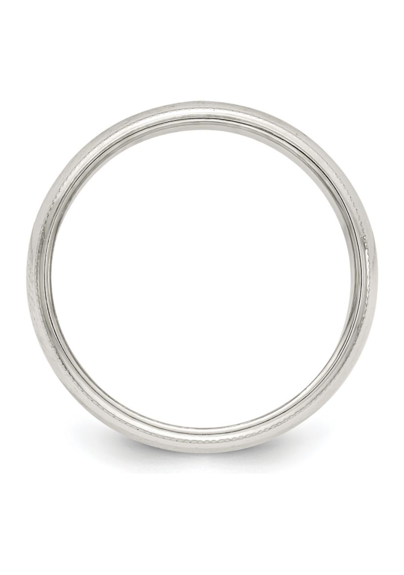Sterling Silver Half Round Milgrain Band