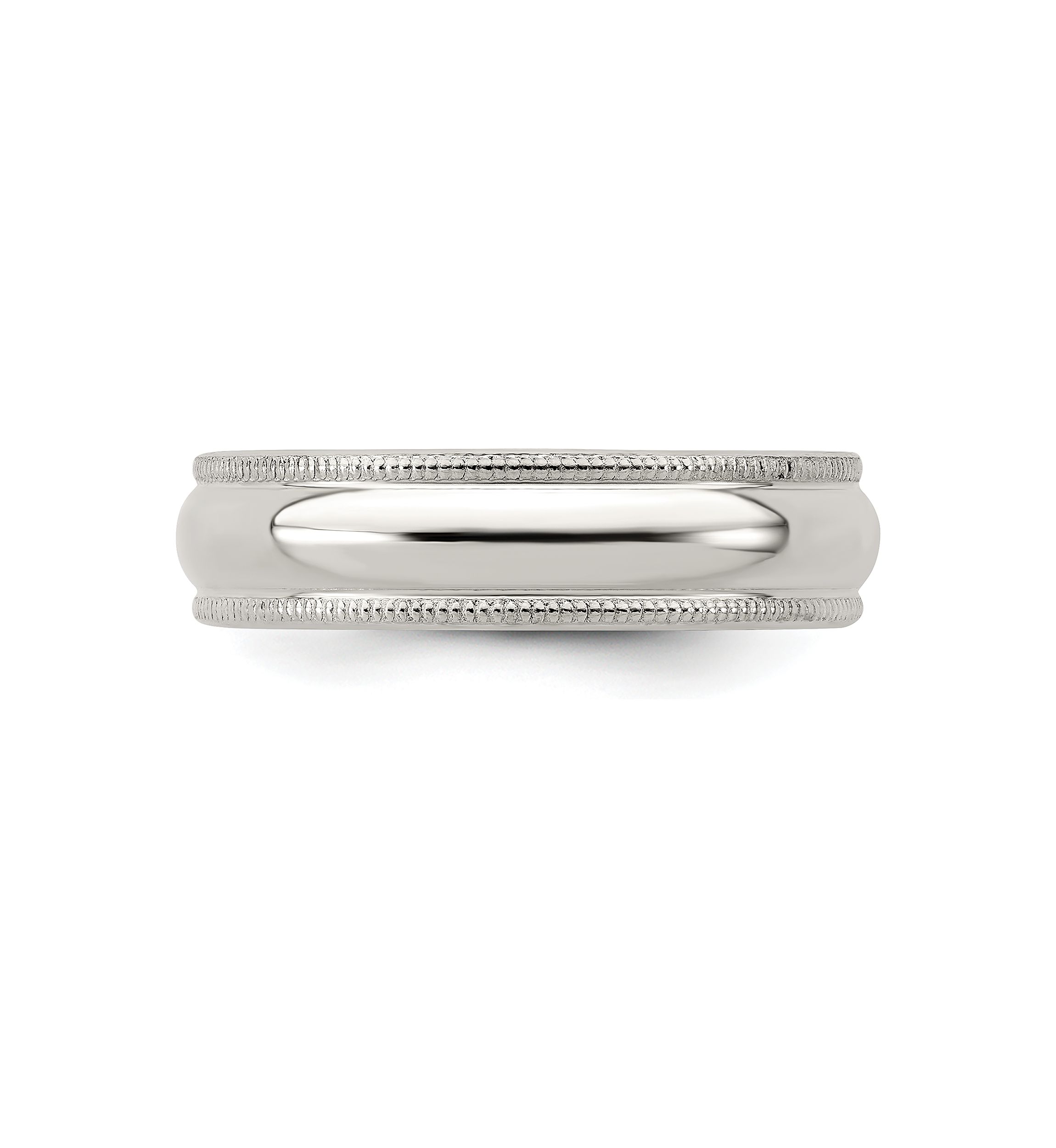 Sterling Silver Half Round Milgrain Band