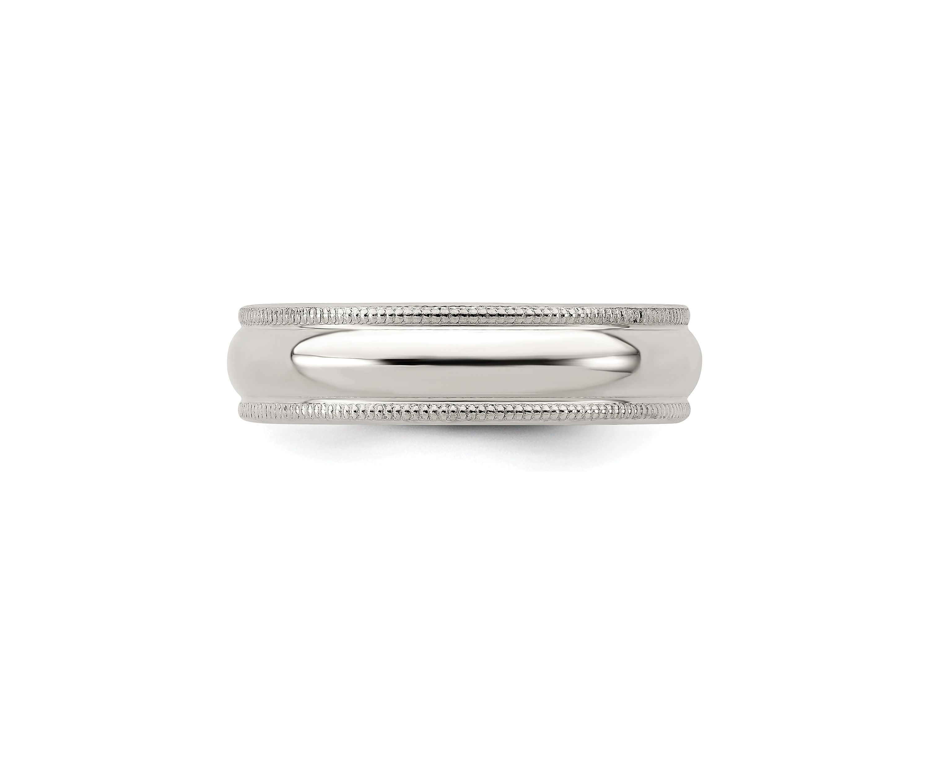 Sterling Silver Half Round Milgrain Band