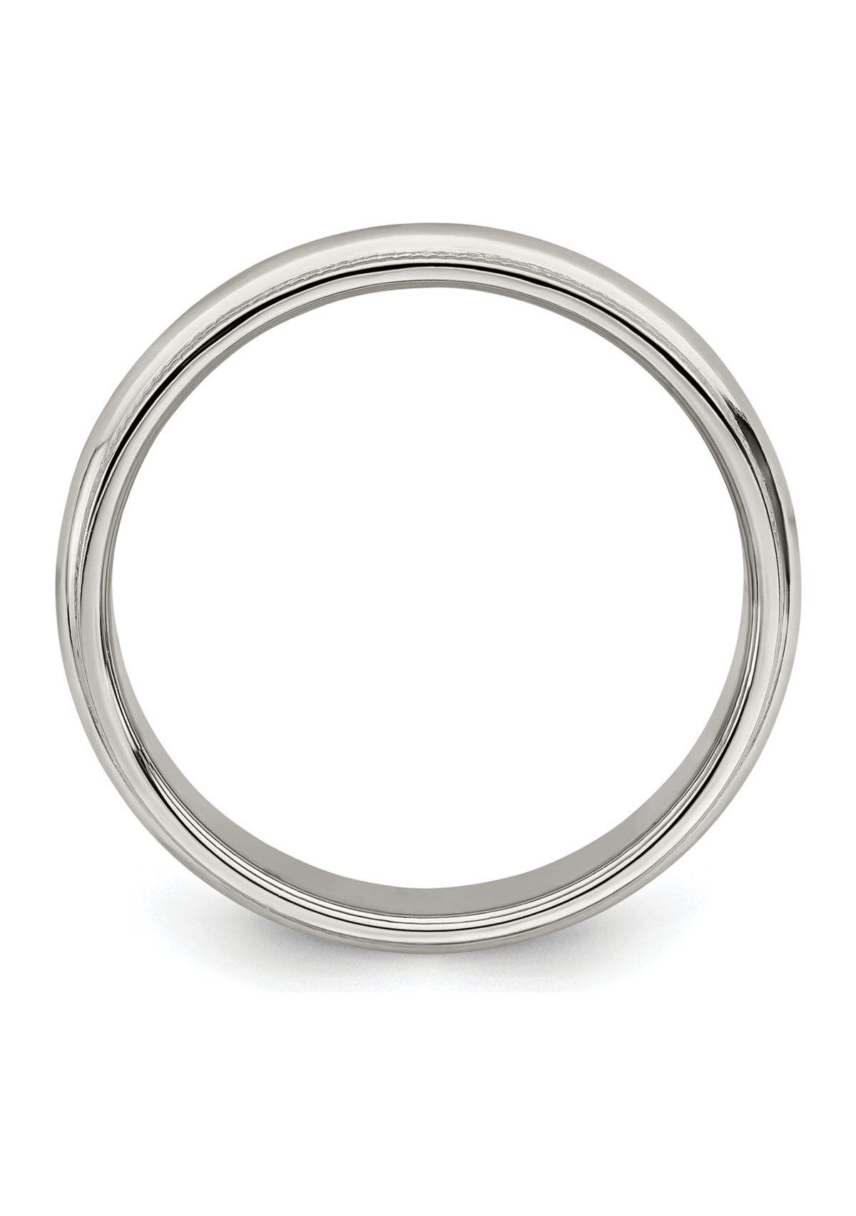 Sterling Silver Half Round Milgrain Band