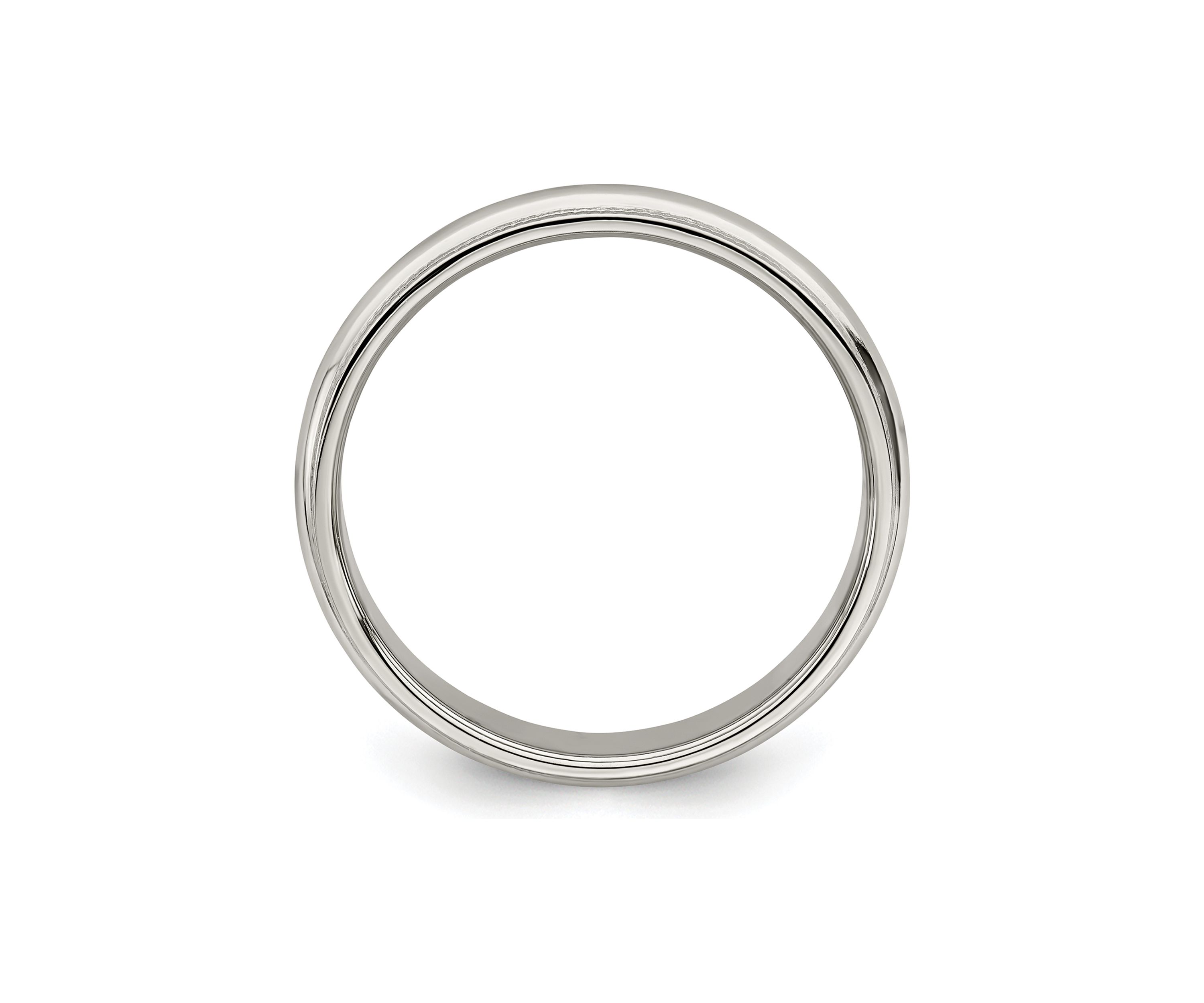 Sterling Silver Half Round Milgrain Band