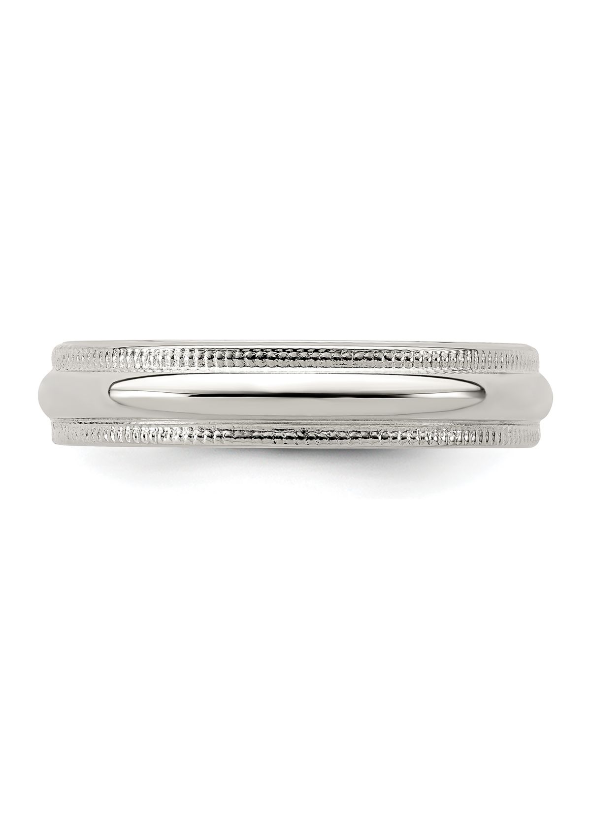 Sterling Silver Half Round Milgrain Band