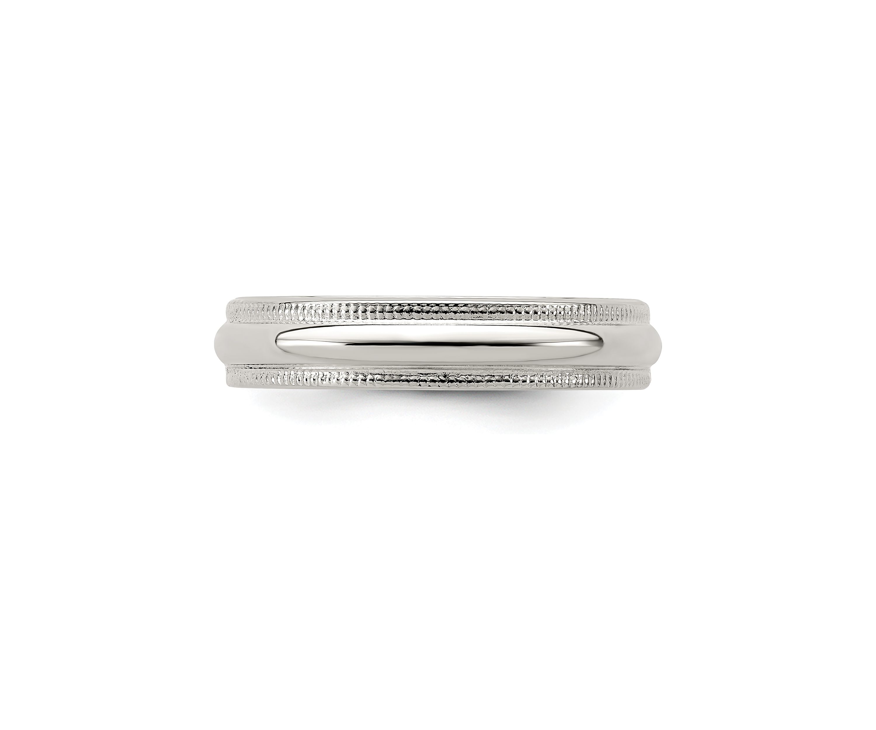 Sterling Silver Half Round Milgrain Band