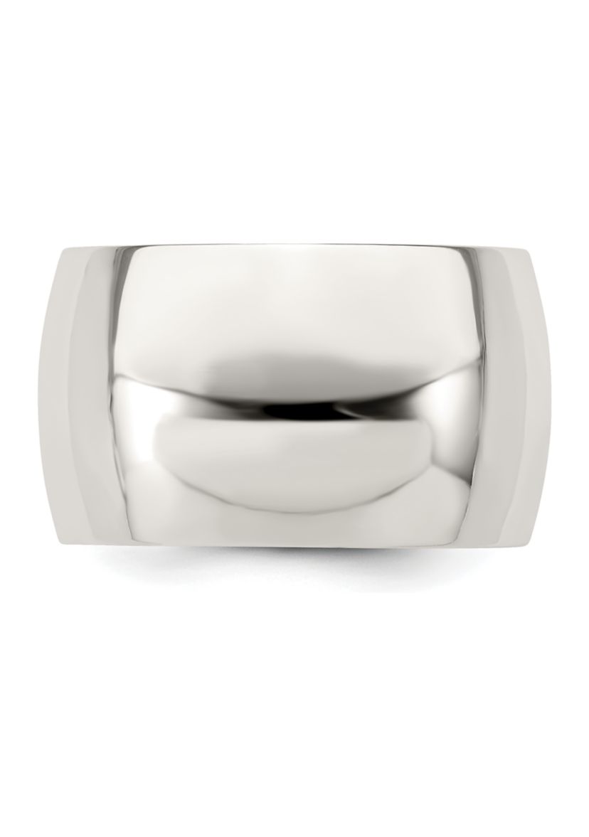 Sterling Silver 12 Millimeter Half Round Band