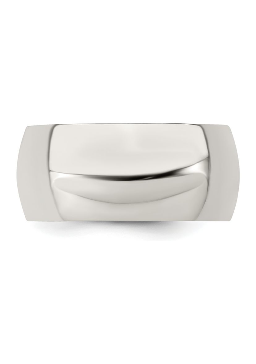 Sterling Silver 9 Millimeter Half-Round Band 