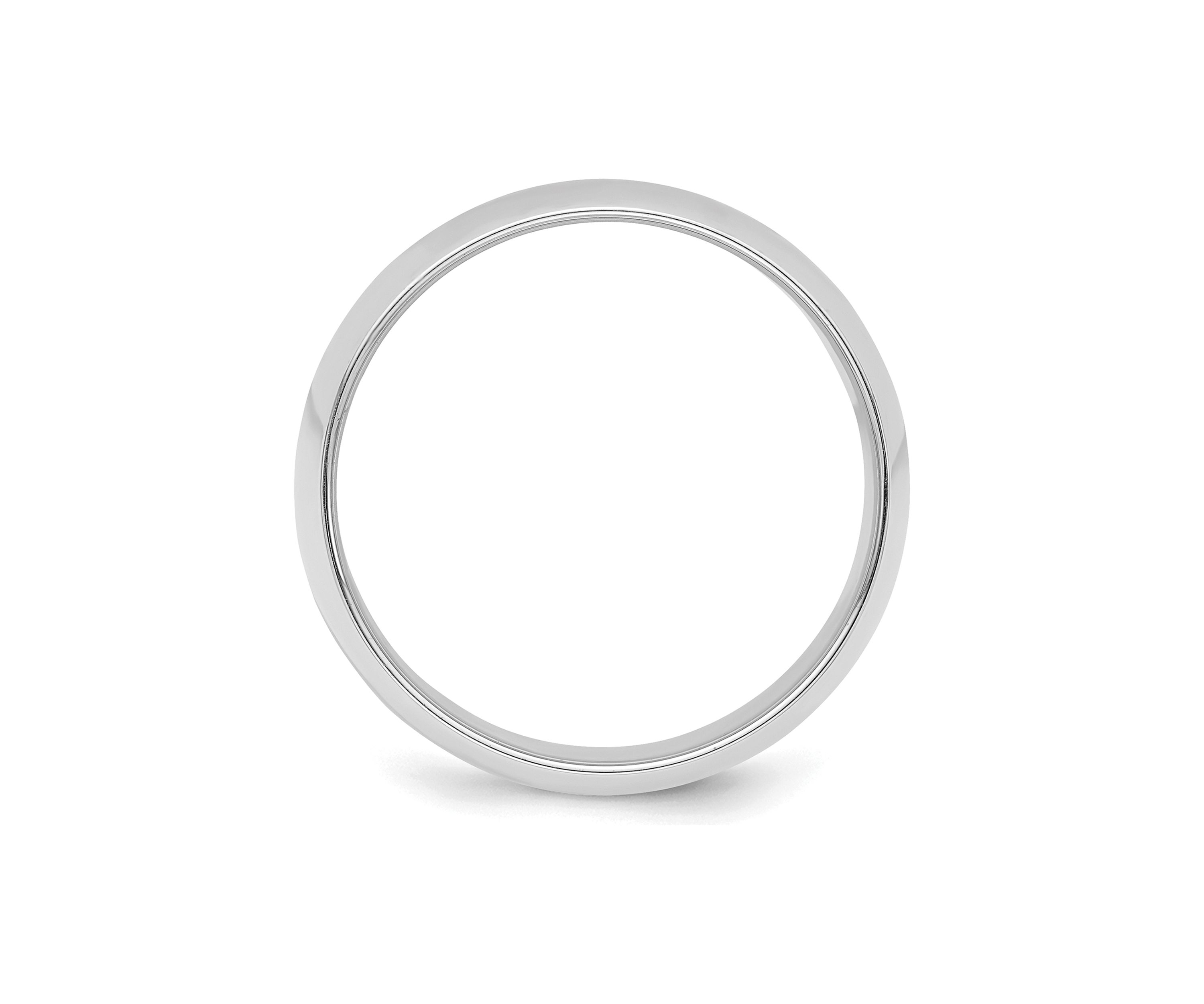 Sterling Silver Rhodium-Plated Half-Round Band
