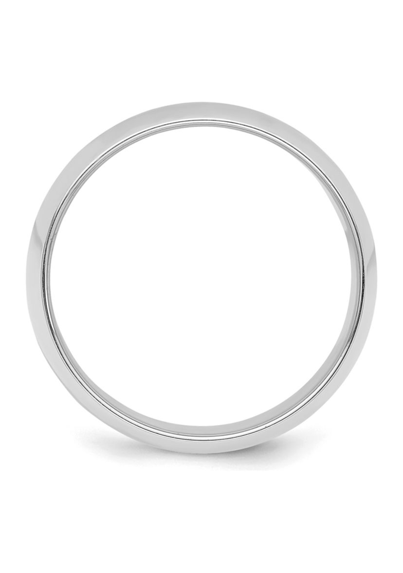 Sterling Silver Rhodium-Plated Half-Round Band