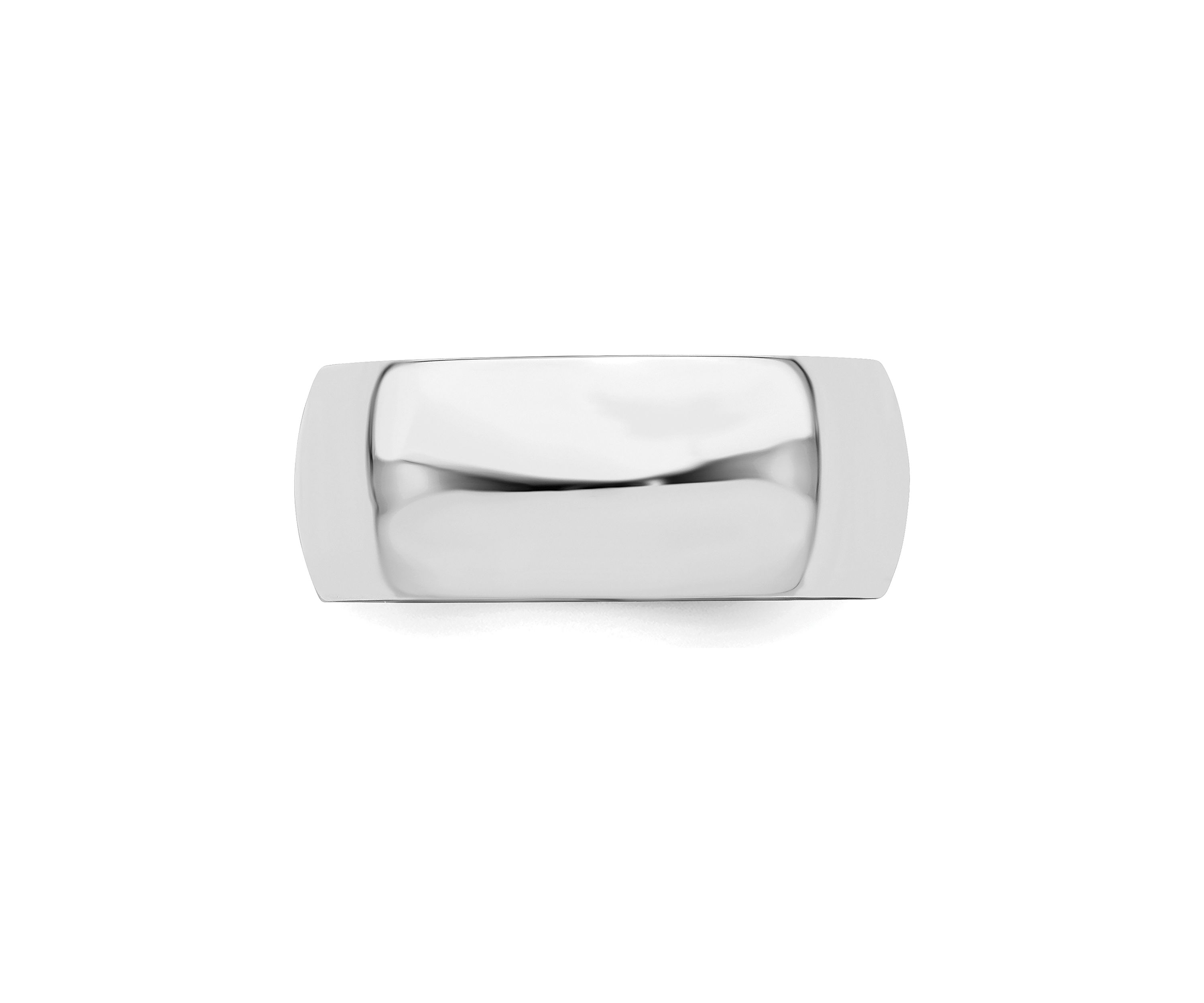 Sterling Silver Rhodium-Plated Half-Round Band