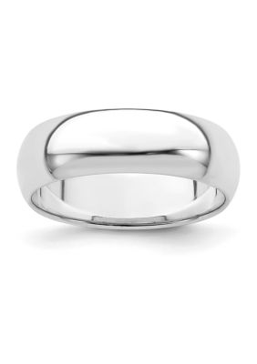 Belk & Co Men's Sterling Silver Rhodium-plated 6 Millimeter Half-Round Band