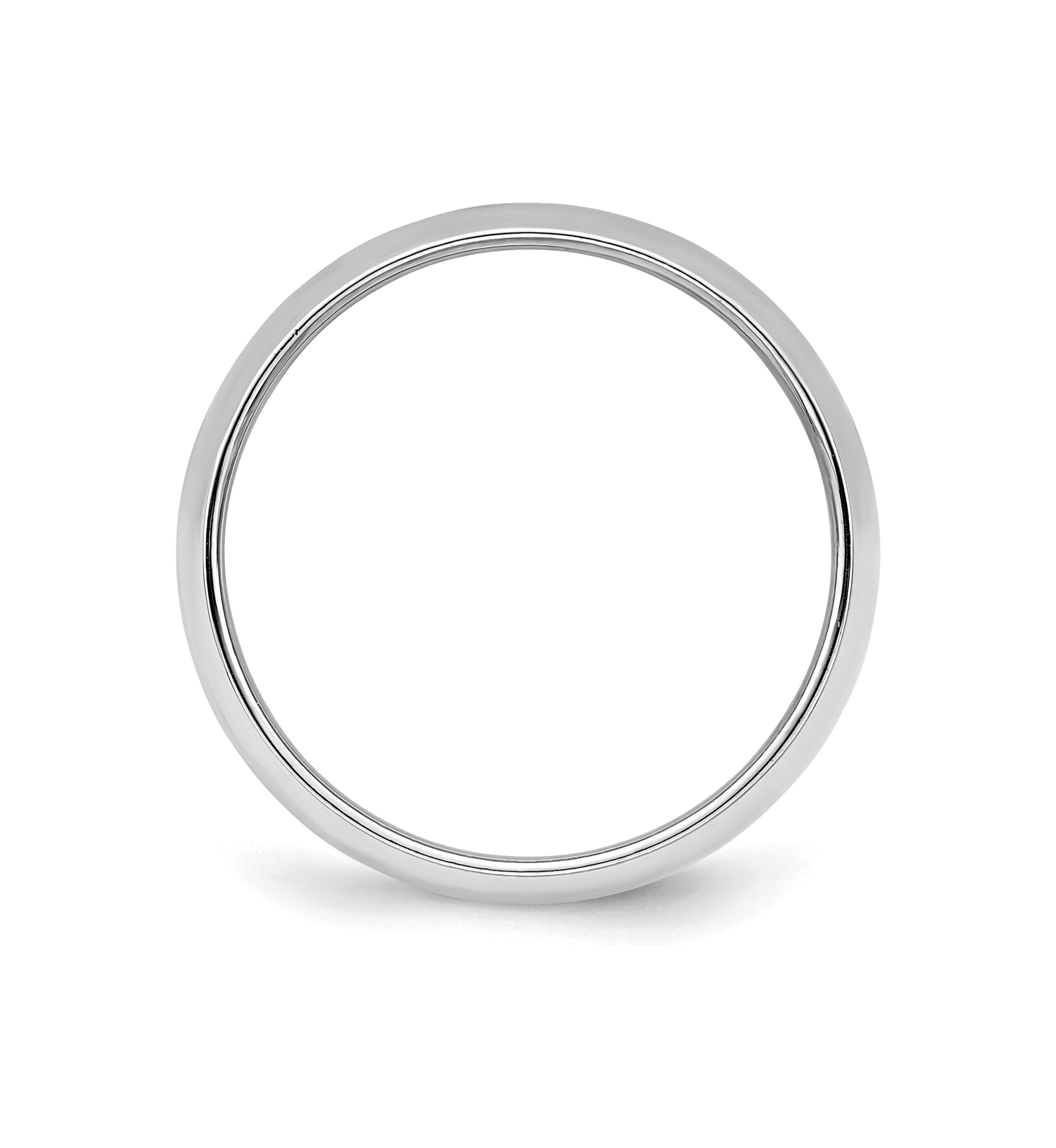 Sterling Silver Rhodium-plated 6 Millimeter Half-Round Band