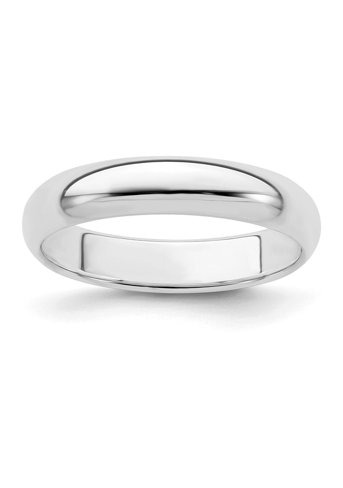 Sterling Silver Rhodium-Plated Half-Round Band